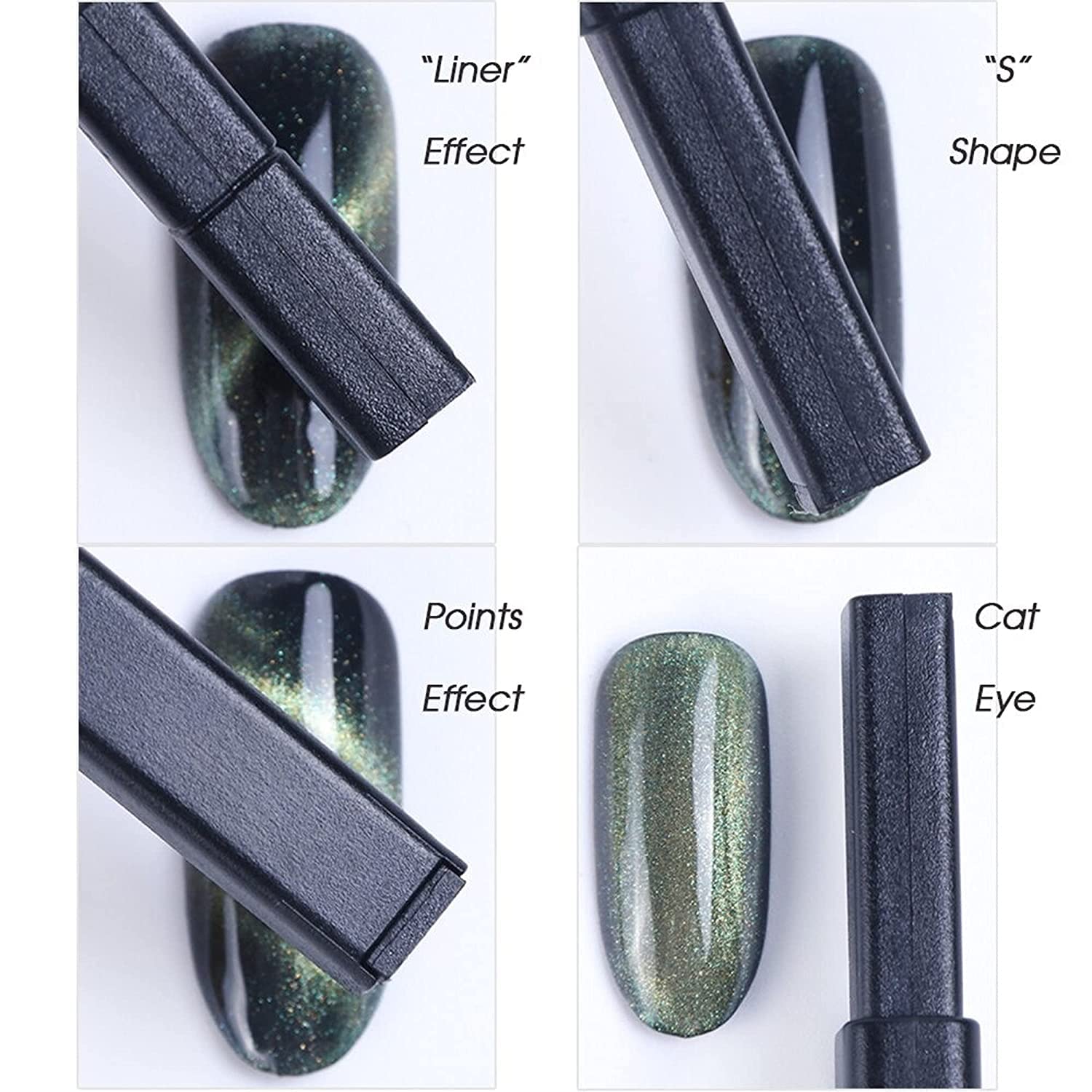 3D Cat Eyes Nail Art Magnetic Pen Set - TWIREY 3PC Double Head Magnet Stick for UV Gel Manicure, DIY & Salon Use (PINK & BLACK) - Perfect for Creating Stunning Cat Eye Nail Designs at Home or Professional Nail Salons
