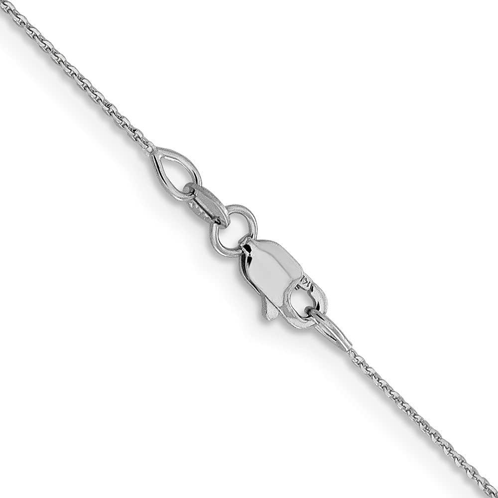 14K White Gold Bright Cut Cable Chain Necklace - 20 Inches x 0.8 mm | FJC Finejewelers | Elegant Jewelry for Women, Perfect for Gifts, Weddings & Special Occasions