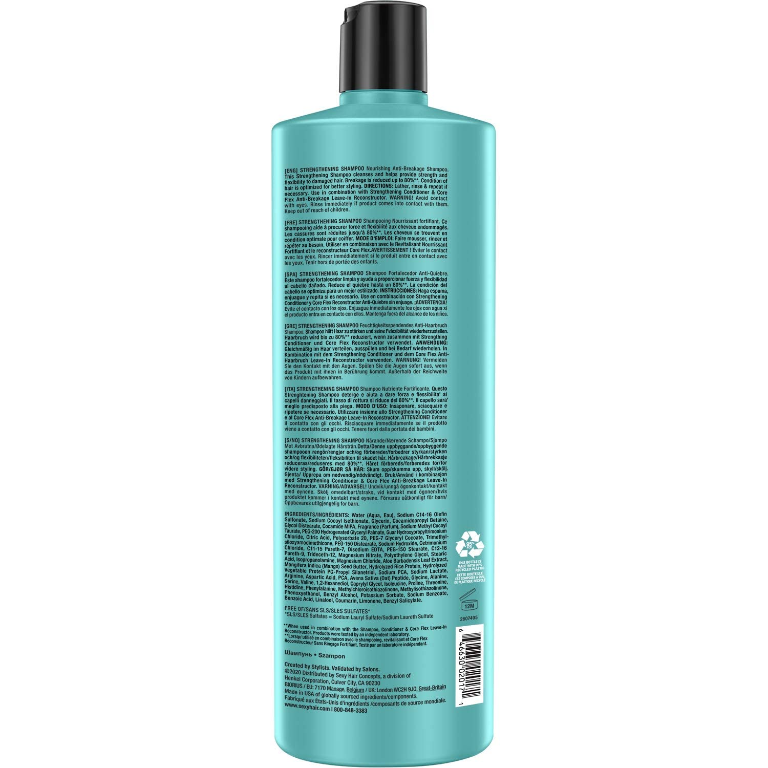 SexyHair Healthy Strengthening Anti-Breakage Shampoo & Conditioner Set - Sulfate Free (No SLS/SLES) for Damaged Hair Repair - Adds Strength & Flexibility - Perfect for Color-Treated, Chemically Processed & Weak Hair