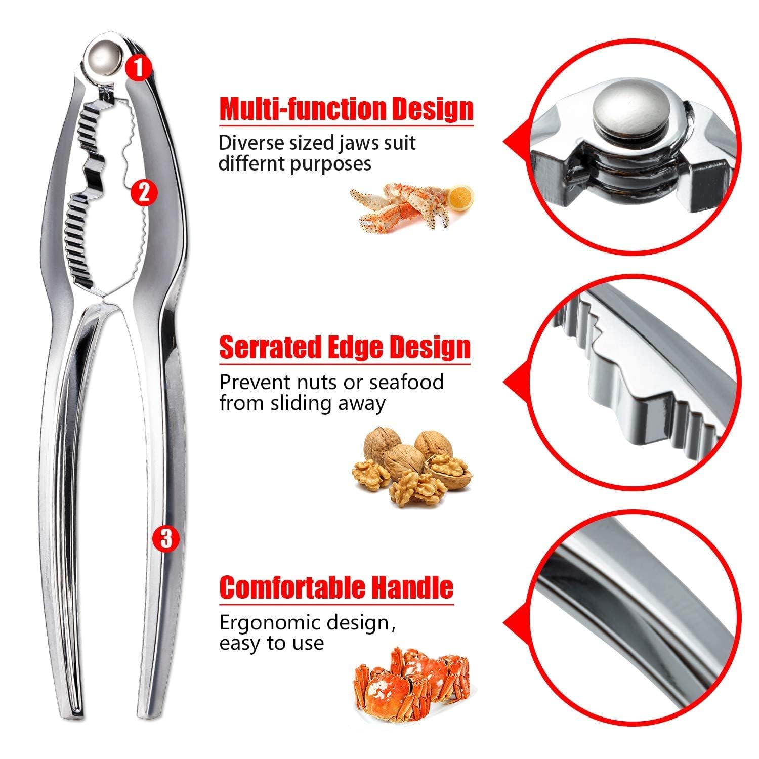 12-Piece Heavy Duty Crab Crackers & Seafood Tools Set - Crab Leg Crackers, Lobster Nut Crackers & Openers - Perfect for Home Kitchen, Parties & Gifts for Crab & Lobster Lovers - Ideal for Seafood Feasts, BBQs & Holiday Gatherings