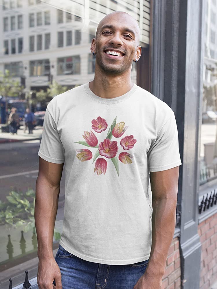 Red Tulips Spread Away Graphic T-Shirt for Men - Soft Cotton Casual Tee for Everyday Wear, Street Style & Outings