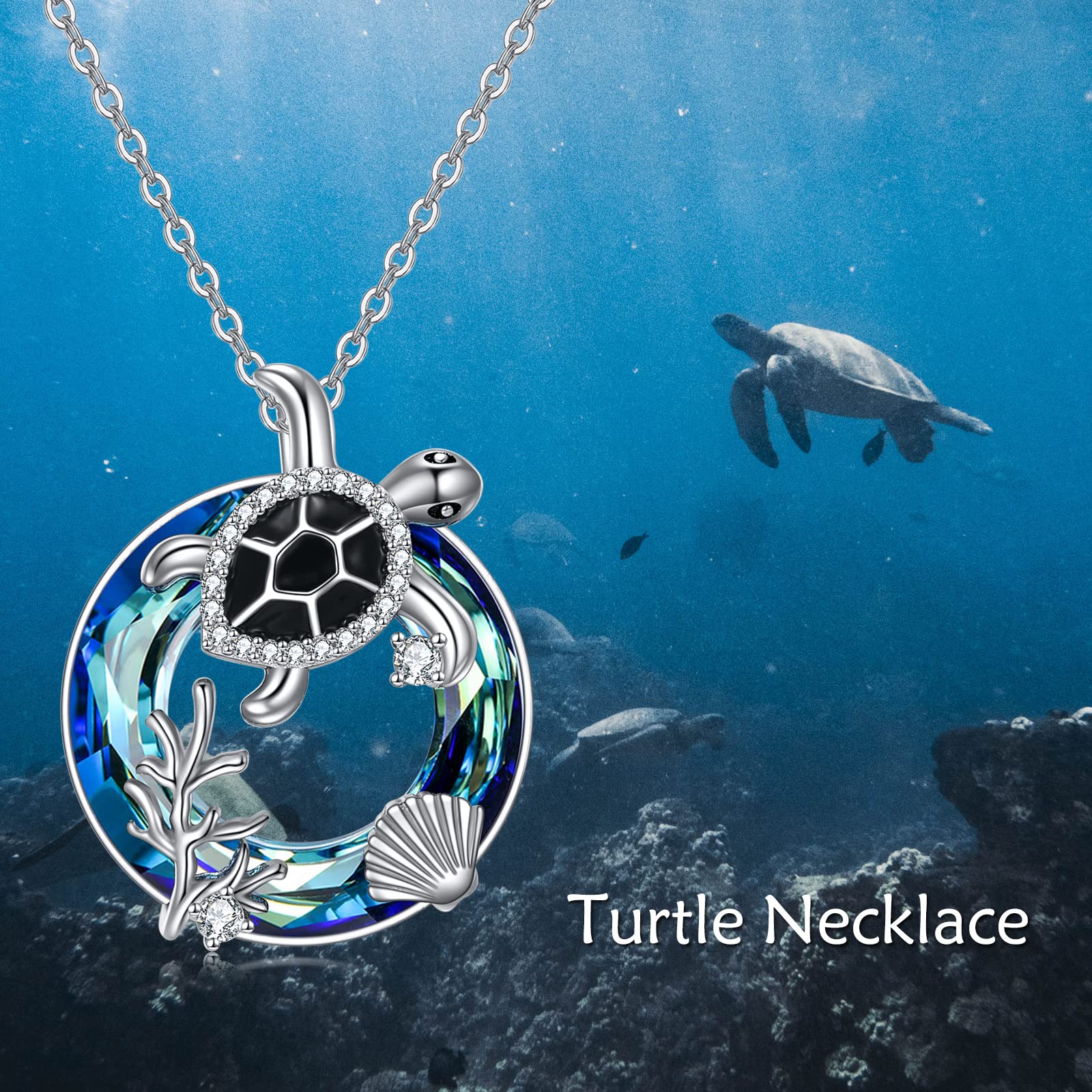 925 Sterling Silver Crystal Turtle Necklace for Women - Elegant Turtle Jewelry Gift for Her - Perfect for Birthdays, Anniversaries & Everyday Wear
