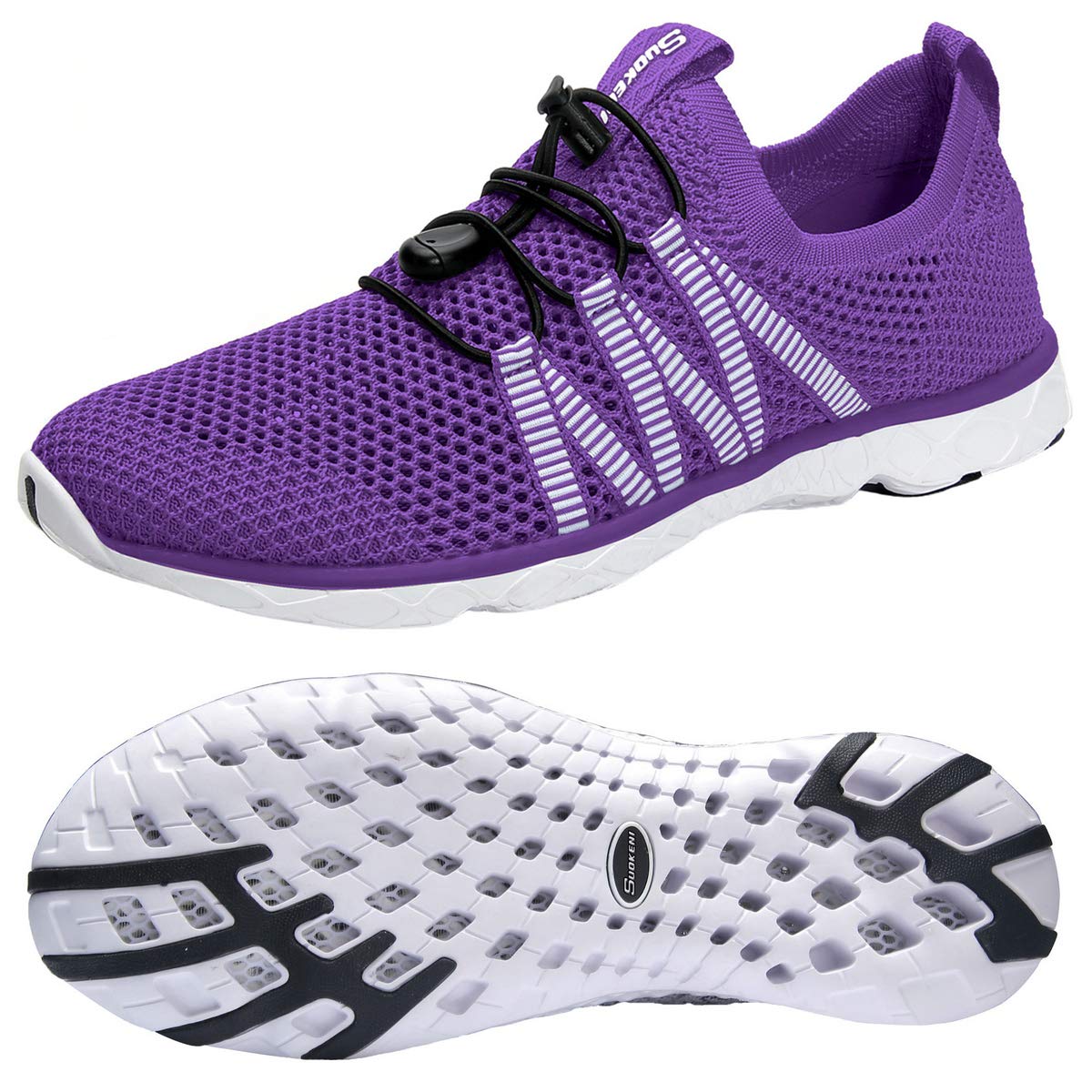 SUOKENI Women's Quick Dry Slip On Water Shoes - Lightweight Aqua Socks for Beach, Pool, Surfing & Water Sports | Perfect for Swimming, Kayaking, and Outdoor Activities
