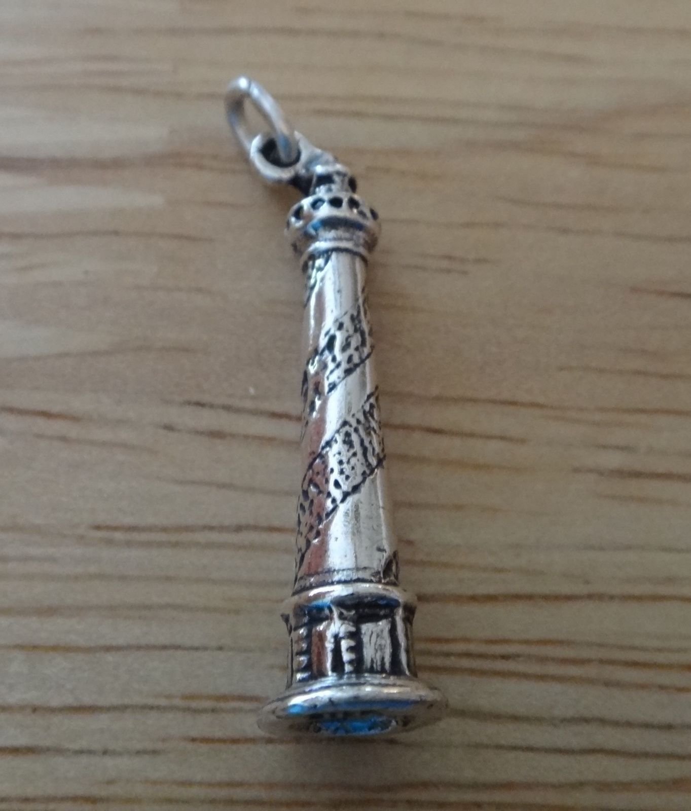 Sterling Silver Charm Pendant - Cape Hatteras Tall Lighthouse North Carolina Jewelry - Perfect for Beach Lovers, Travel Enthusiasts & Souvenir Collectors