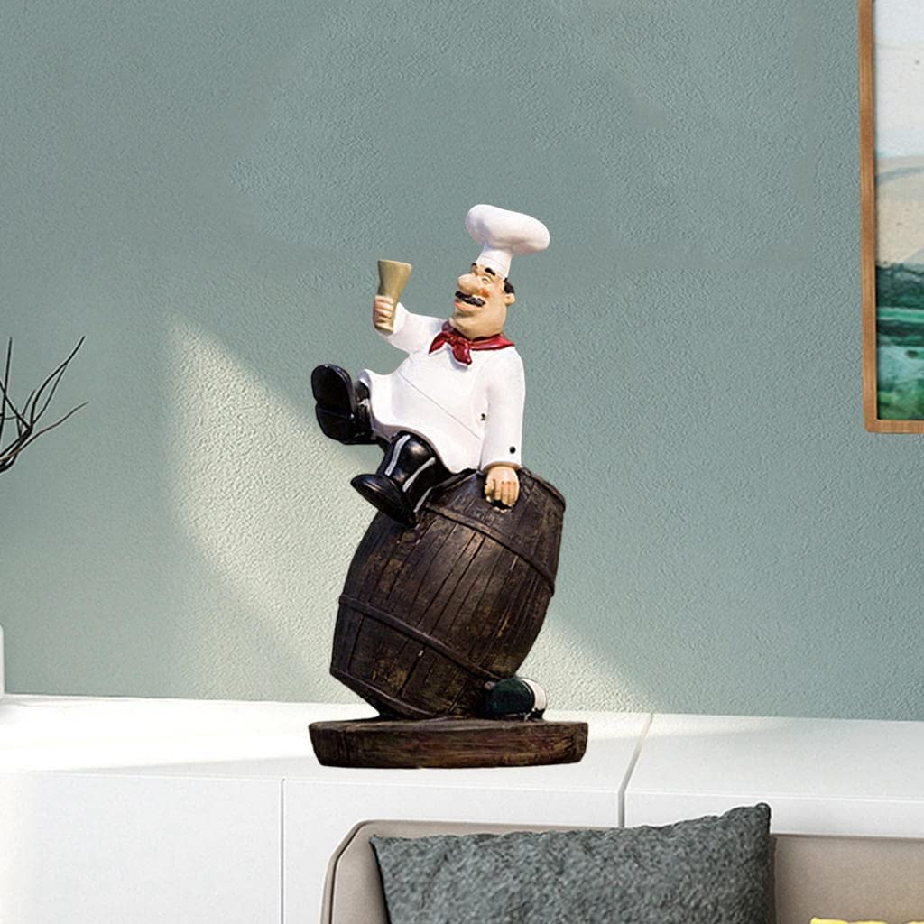 Resin Kitchen Decor Miniature Ornaments - Chef Collectible Gift for Home, Kitchen & Restaurant - Perfect for Wine Barrel Display, Countertop Decor & Culinary Enthusiast Gifts
