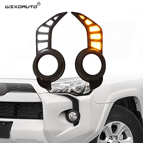 2014-2023 Toyota 4Runner LED Fog Lights with Switchback White/Amber DRL & Dynamic Turn Signal - Daytime Running Lights & Fog Lamp Accessories for Off-Road Driving & Night Visibility