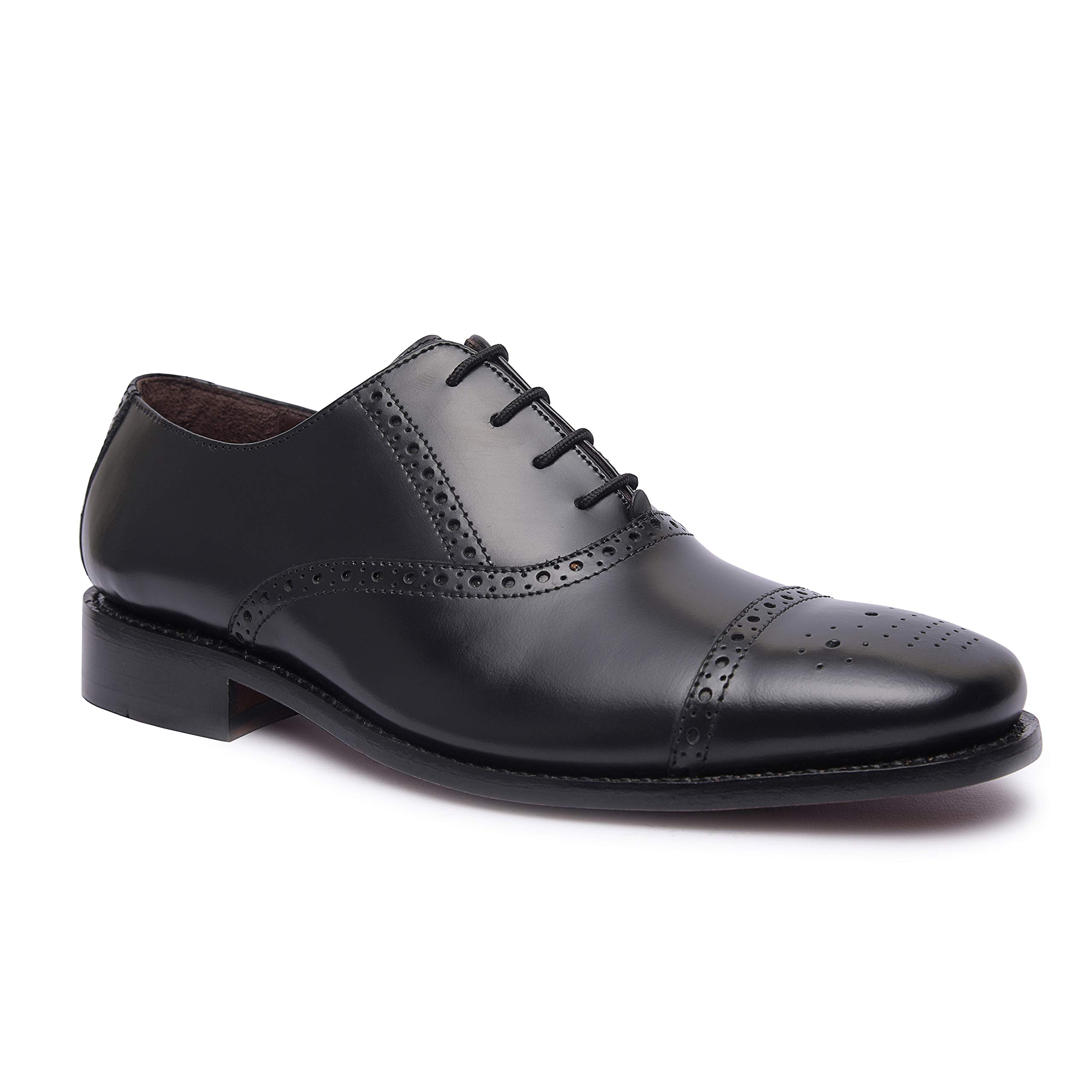 Premium Genuine Leather Oxford Dress Shoes for Men - Handcrafted Goodyear Welted Cap Toe Formal Shoes | Wedding, Business & Special Occasion Luxury Leather Sole Footwear