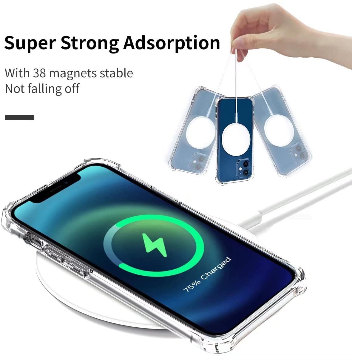 Magnetic Phone Case for Huawei P40 - Slim Fit Clear Soft TPU Bumper with Hard Back | MagSafe Compatible | Shockproof & Anti-Yellowing Protection | Perfect for Work, Travel & Everyday Use