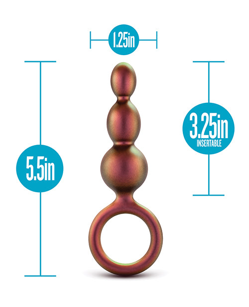 Anal Adventures Matrix Beaded Loop Silicone Plug - Copper Metal Base for Enhanced Sensation | Perfect for Couples Play, BDSM & Solo Exploration