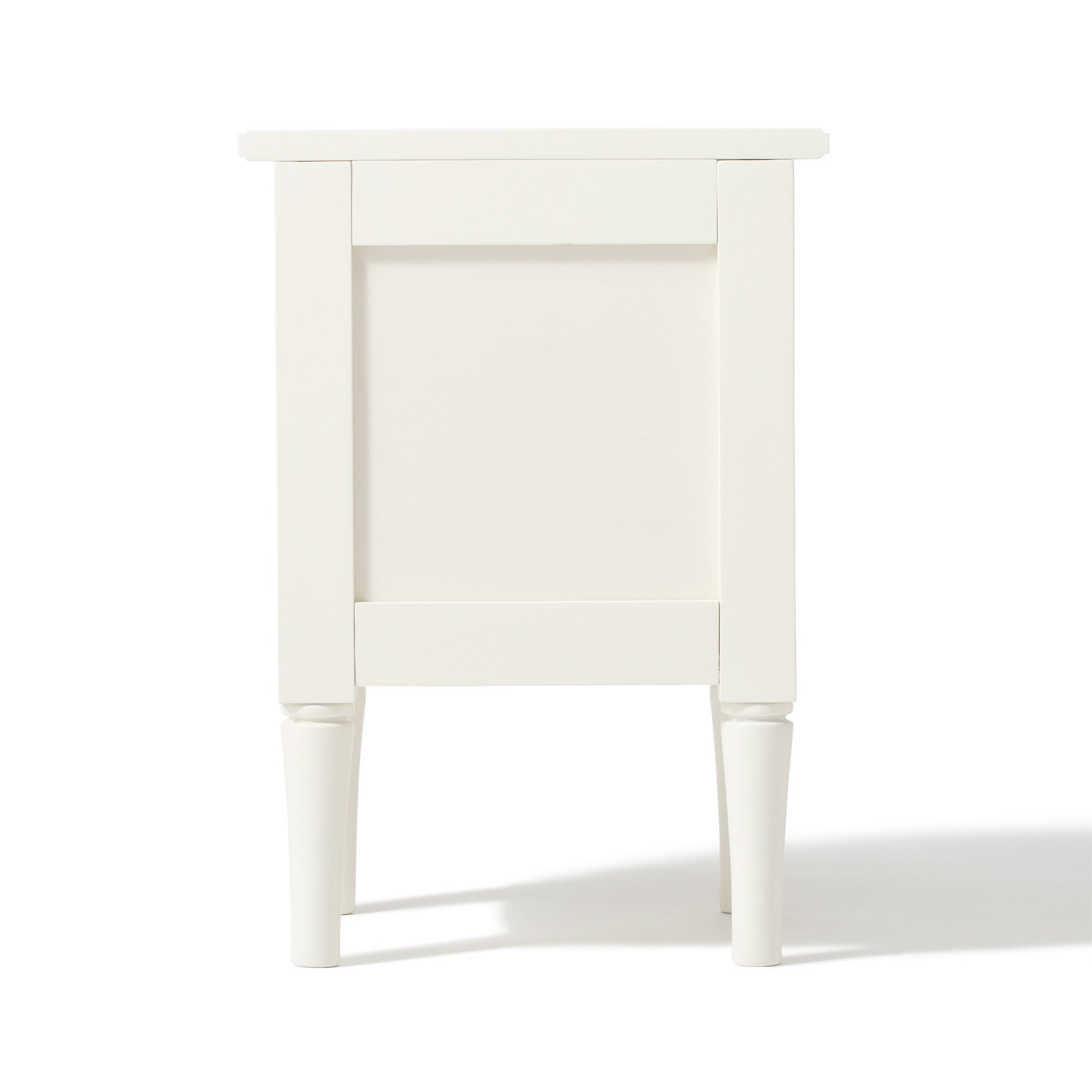 Modern White Nightstand with Drawer - 13.8