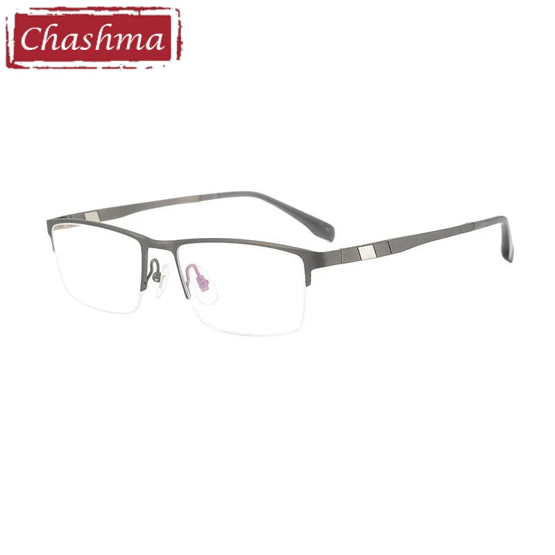 Men's Semi-Rimless Square Titanium Eyeglasses - Lightweight & Durable Frame for Work, Reading & Driving (Model 44279)