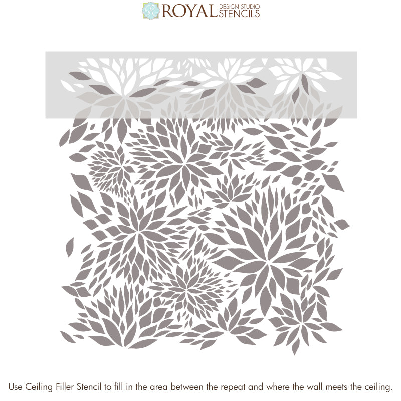 Petal Play Floral Damask Wall Stencil - DIY Home Decor, Reusable Painting Template for Bedroom, Nursery & Living Room Accent Walls