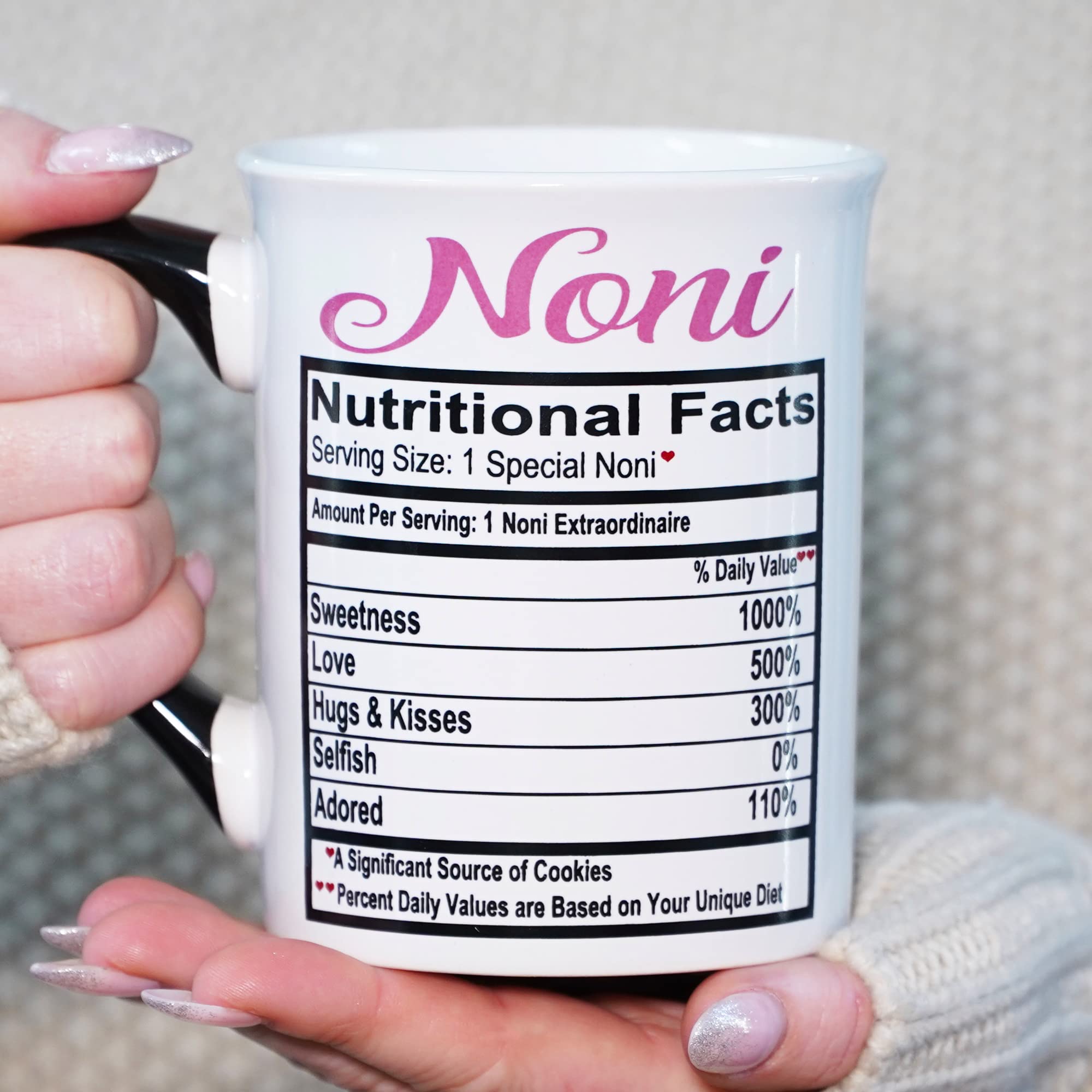 Ceramic Noni Nana Coffee Mug - Perfect Gift for Grandma, Mom & Women | Large Stoneware Tea Cup for Birthday, Christmas & Home Decor | Ideal for Cozy Mornings & Heartwarming Family Moments