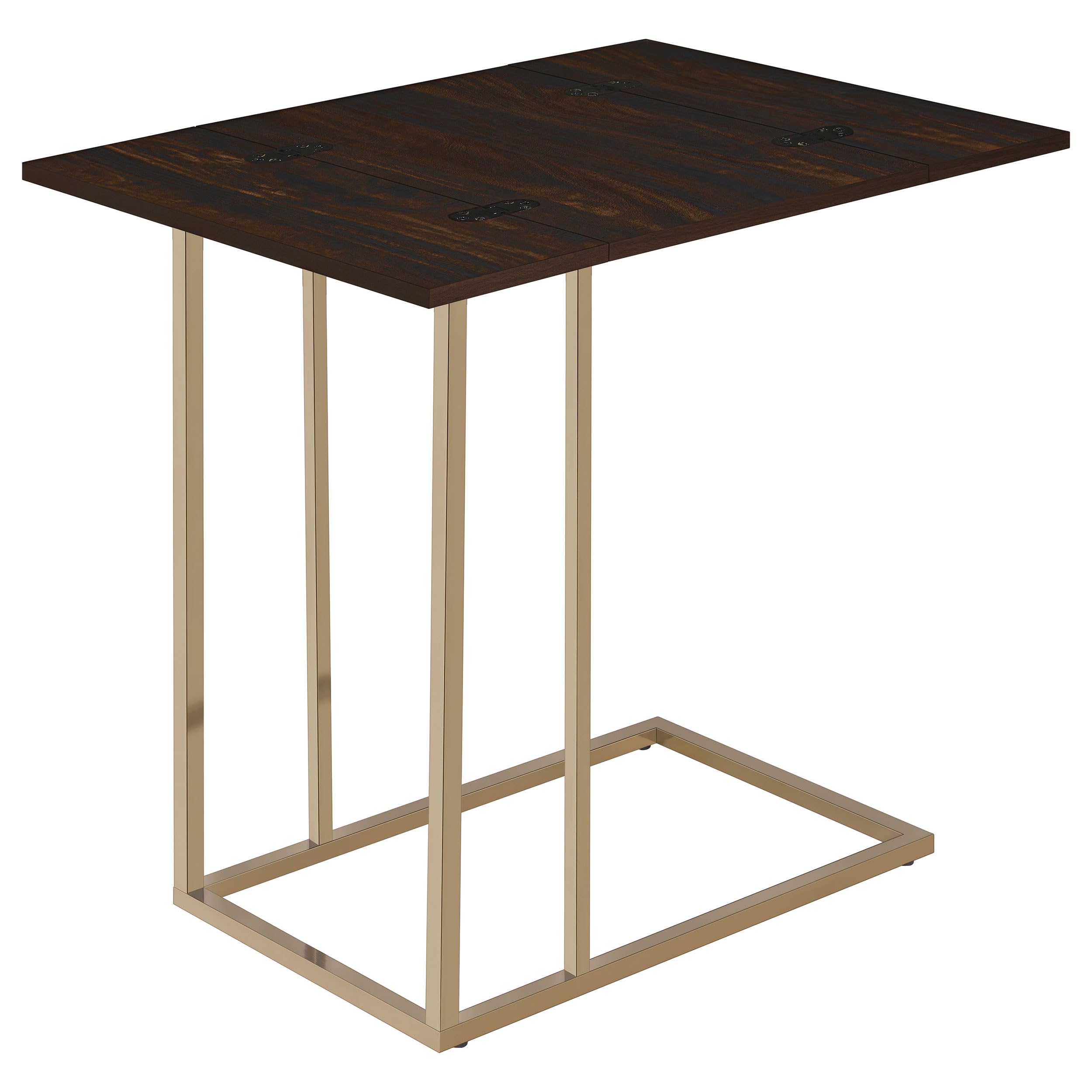 Expandable Rotating Top Snack Table - Coaster Home Furnishings Chestnut End Table for Living Room, Bedroom & Small Spaces