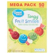 Great Value Tangy Fruit Smiles Gummy Candy, 45 Oz (Pack of 2) - Bulk Sweet Treats for Parties, Snacks & Family Movie Nights