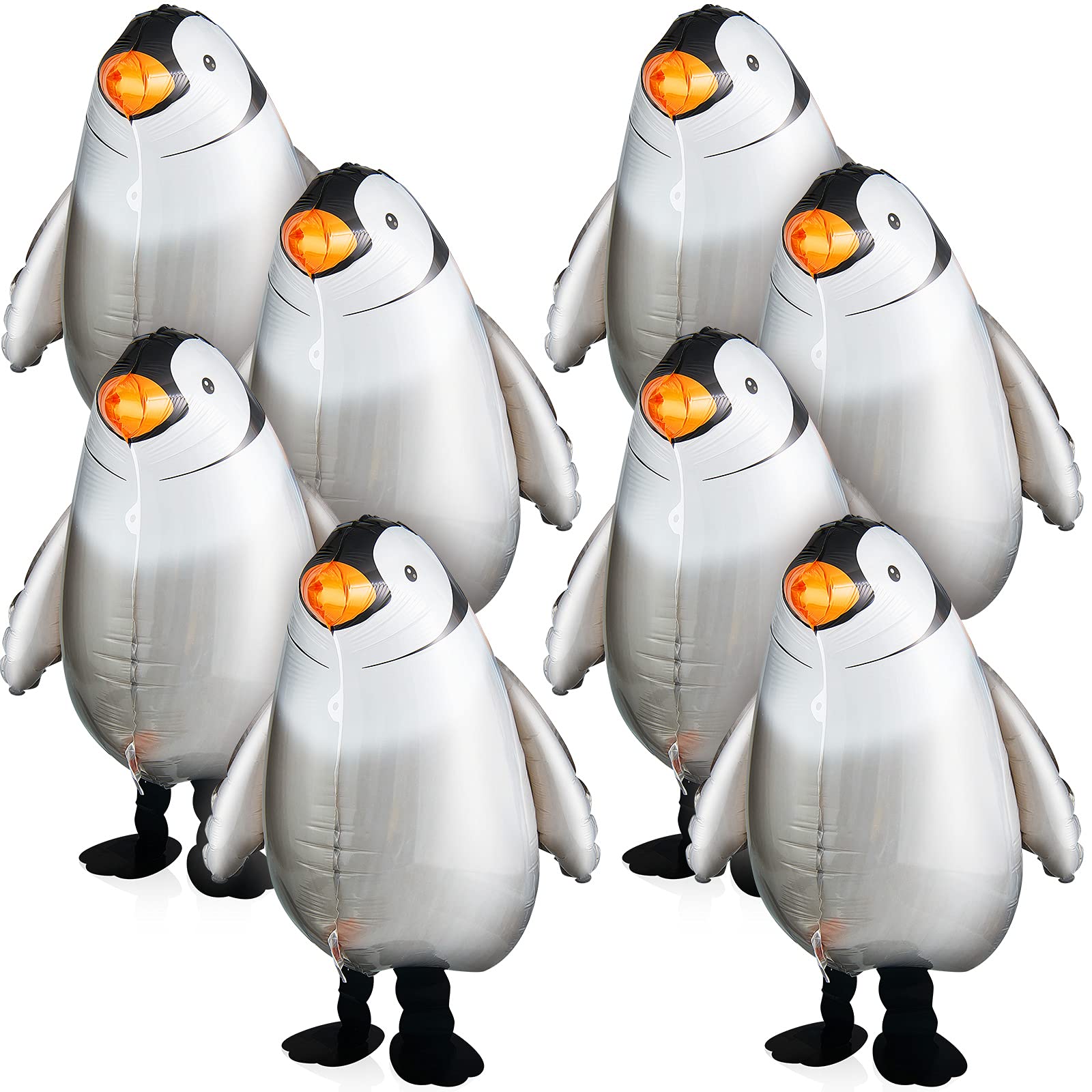 Aoriher 9-Piece Walking Penguin Balloons - Cute Funny Air Foil Animal Party Decorations (20.4 Inch) for Birthday, Wedding & Baby Shower Themes - Perfect for Indoor/Outdoor Events & Photo Backdrops