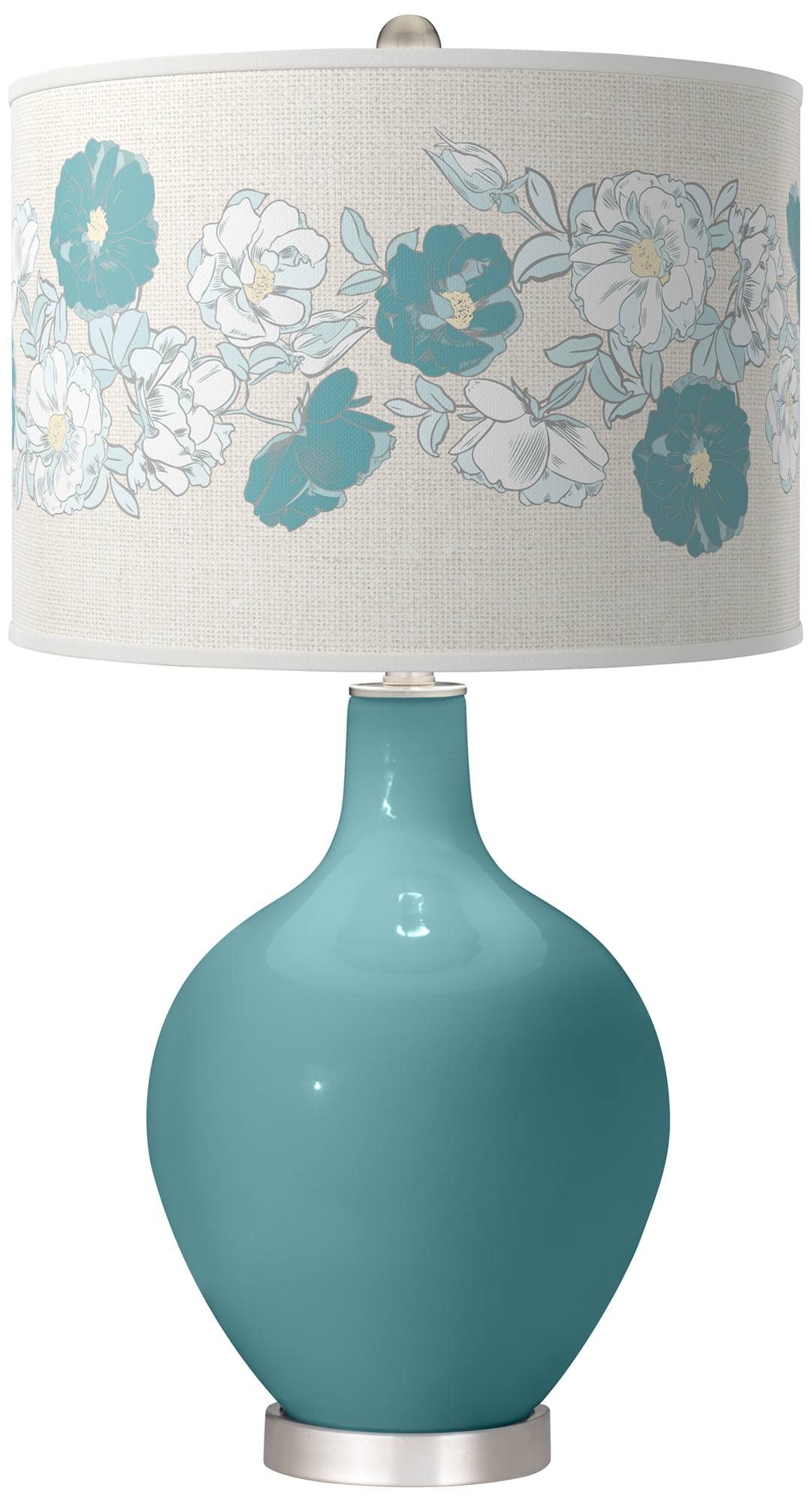 Color + Plus Reflecting Pool Rose Bouquet OVO Table Lamp - Modern LED Nightstand Light for Bedroom, Living Room & Office Decor - Romantic Ambiance Lighting Gift Idea