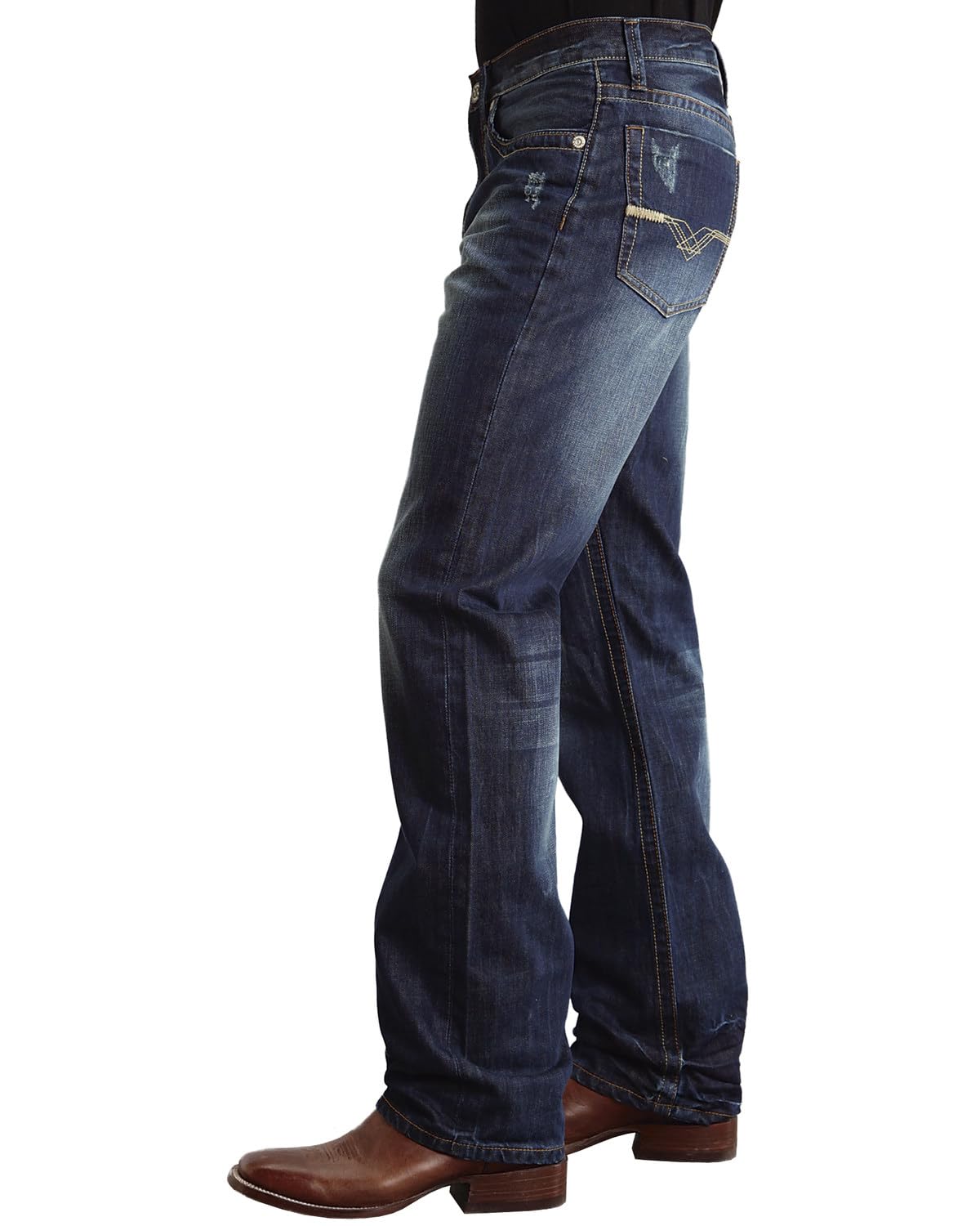 Stetson Men's Modern Straight Leg Jeans - Blue Denim, 40x32 Size | Comfortable Casual & Work Pants for Everyday Wear