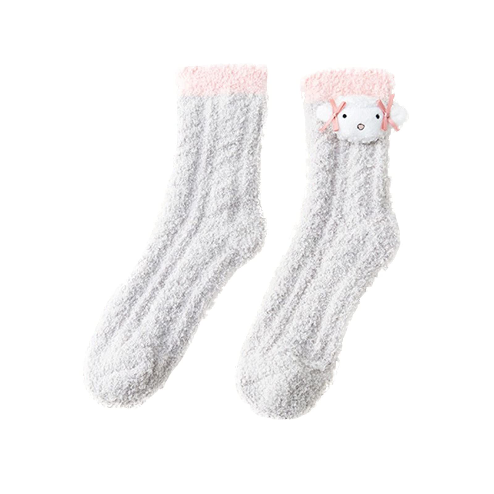 Cozy Plush Furry Thicken Home Socks for Women - Ultra Soft Warm Winter Sleeping Socks with Non-Slip Sole - Perfect for Indoor, Lounge, Bedroom & Cold Weather Comfort
