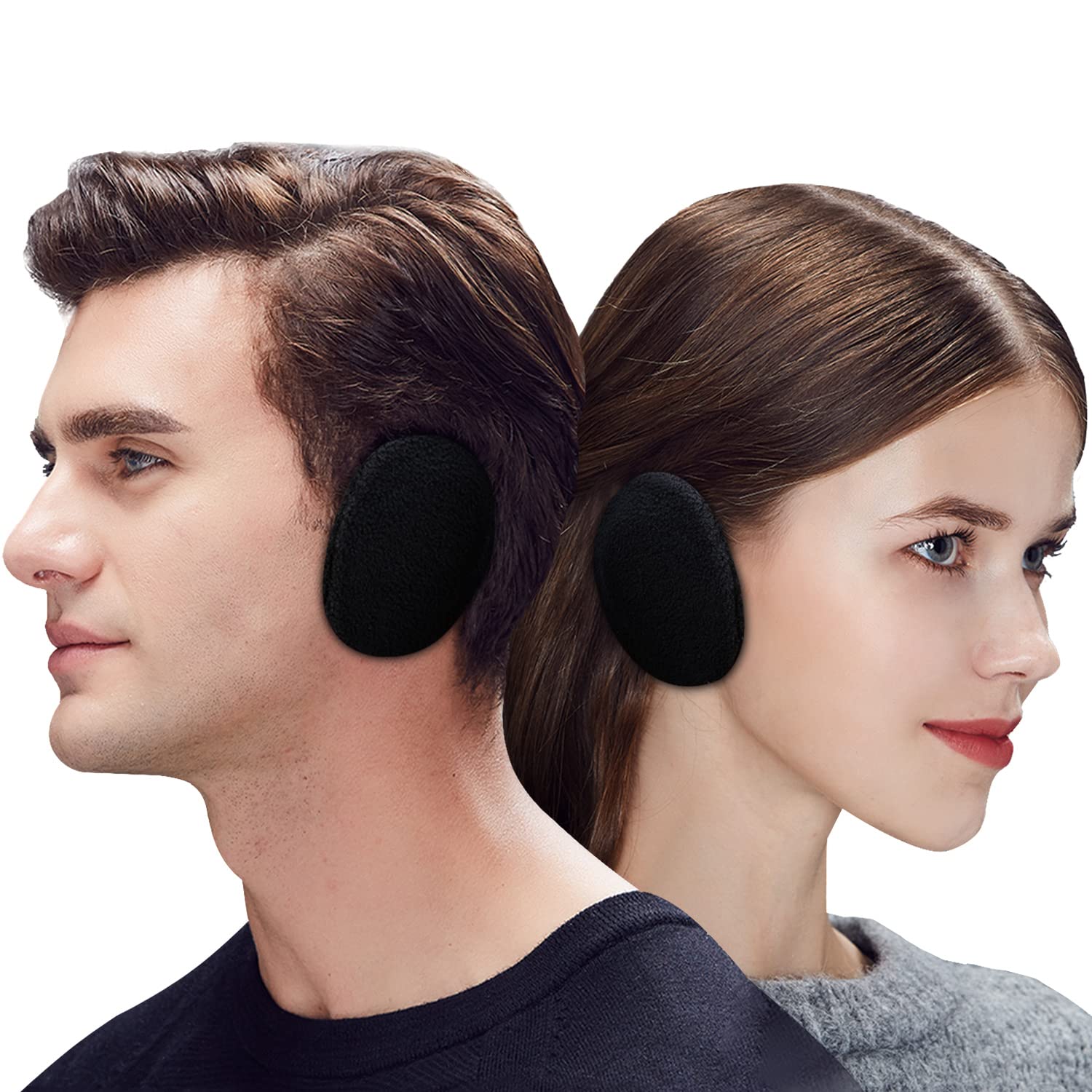 Aurya Bandless Fleece Ear Warmers for Women, Men & Kids - Soft Winter Earmuffs for Cold Weather - Perfect for Skiing, Running, Outdoor Sports & Daily Commute
