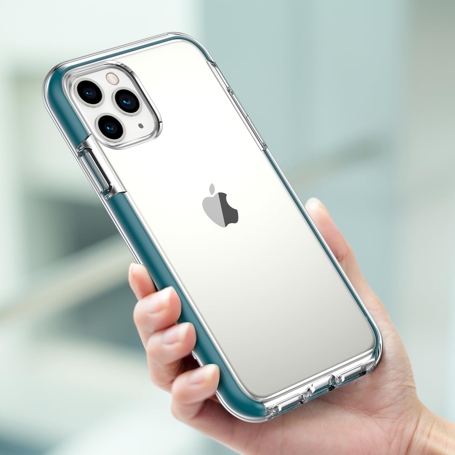 COOLQO iPhone 11 Pro Case 5.8 Inch - Clear Shockproof Silicone Cover with 2 Tempered Glass Screen Protectors | 360° Full Body Protection | Perfect for Everyday Use, Travel & Outdoor Activities - Green