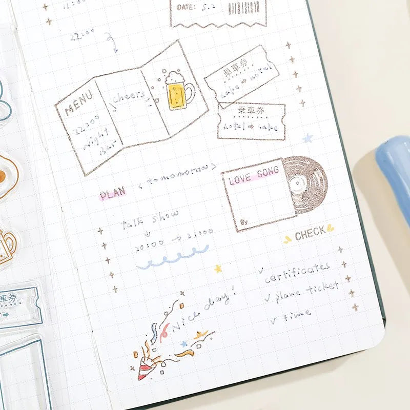 BGM Clear Stamp Set for Scrapbooking & Journaling - Private Diary Theme for DIY Card Making, Planner Decor, and Memory Keeping