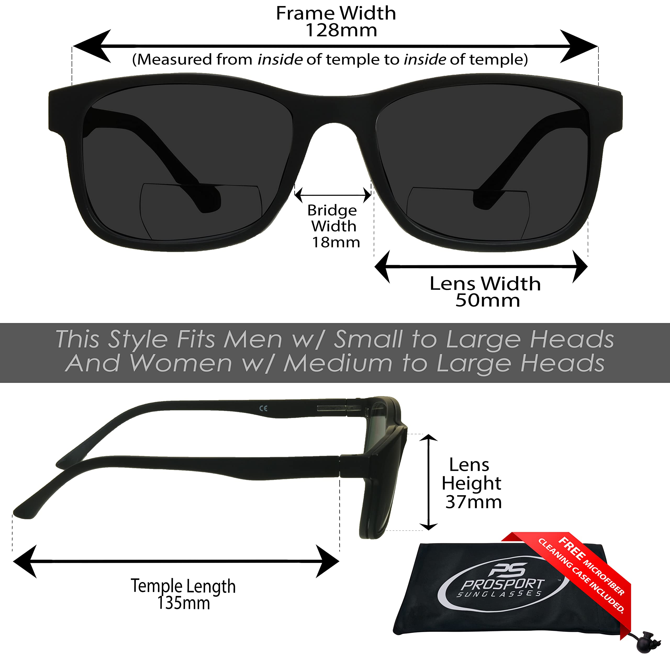 ProSPORT Polarized Bifocal Sunglasses with Magnetic Clip-On - UV Protection Reading Glasses for Men & Women - Perfect for Driving, Fishing & Outdoor Activities