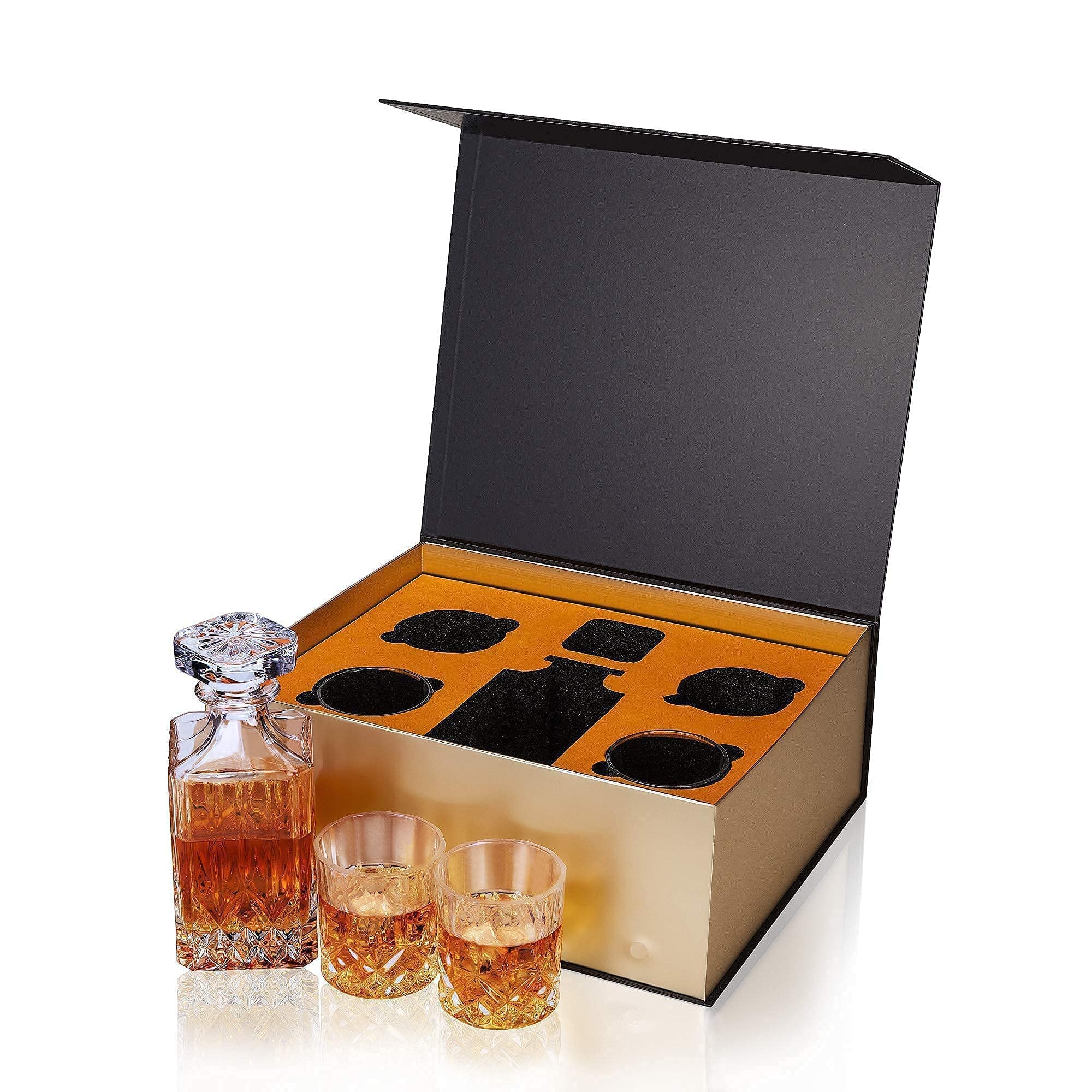 KANARS Handcrafted Whiskey Decanter and Glasses Set - Premium 9-Piece Crystal Liquor Decanter for Bourbon, Scotch, Vodka & Whisky | Perfect Wedding Anniversary Gift Set for Home Bar, Dinner Parties & Special Occasions