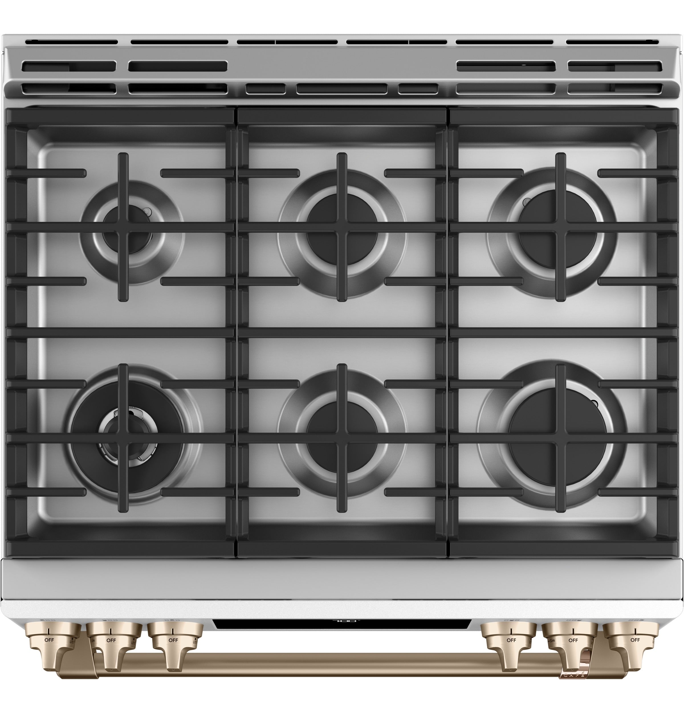 Café™ Matte White 30-Inch Slide-In Front Control Gas Range with Convection Oven & Air Fryer (5.6 Cu.Ft) - Perfect for Modern Kitchens & Home Cooking Enthusiasts | Model CCGS700P4MW2