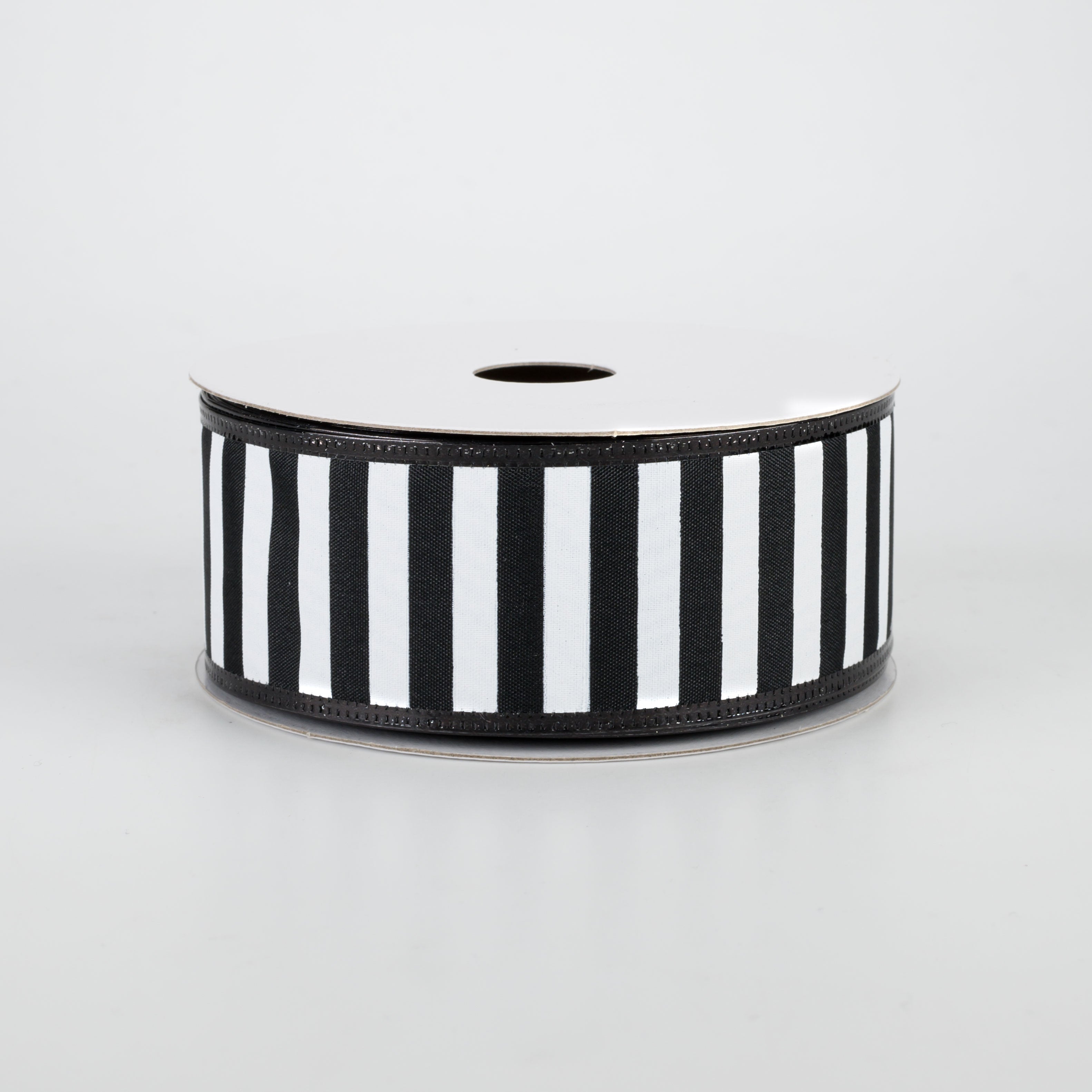 1.5 Inch Black & White Stripe Metallic Edge Ribbon - 10 Yards for Gift Wrapping, Party Decorations, DIY Crafts & Scrapbooking