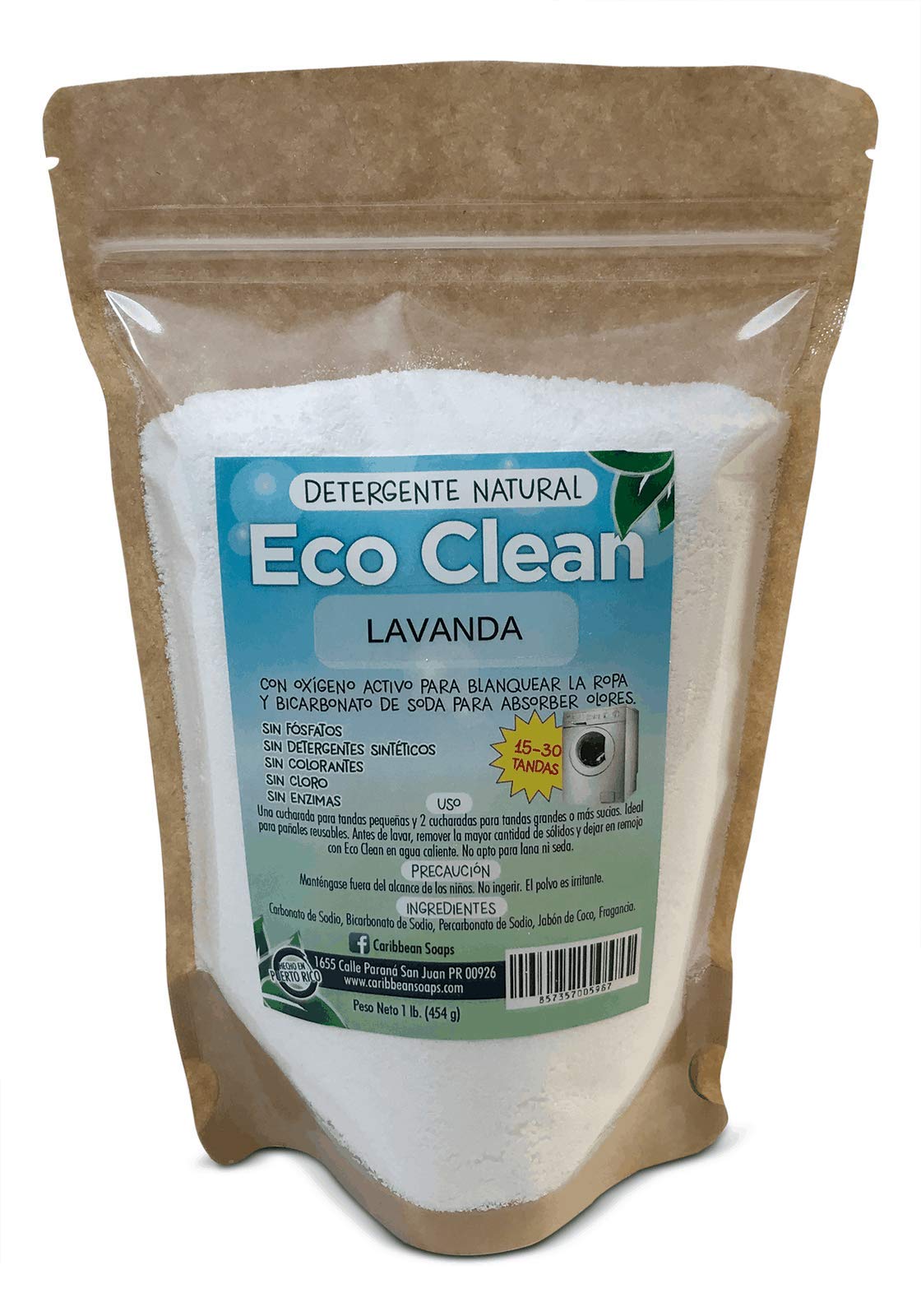 Eco-Friendly Caribbean Laundry Soap Bar - 1 lb Unscented, Natural & Biodegradable for Sensitive Skin - Perfect for Travel, Camping & Eco-Conscious Households