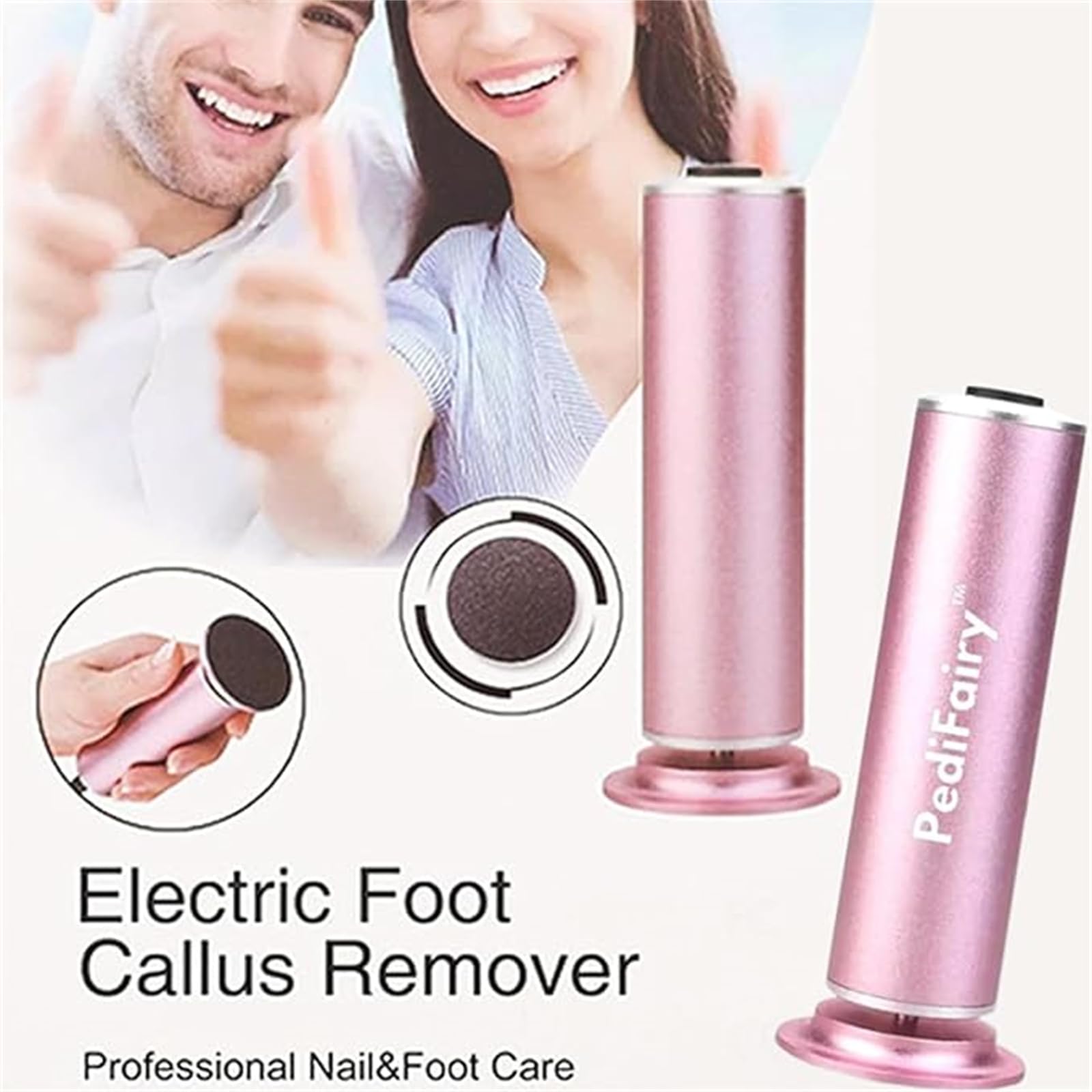 Dermave Electric Foot Callus Remover & Pedicure Polisher - 360° Rotating Exfoliator for Smooth Feet - Professional Foot Grinder for Dead Skin & Callus Removal (Black) - Perfect for Home Spa & Pedicure Care