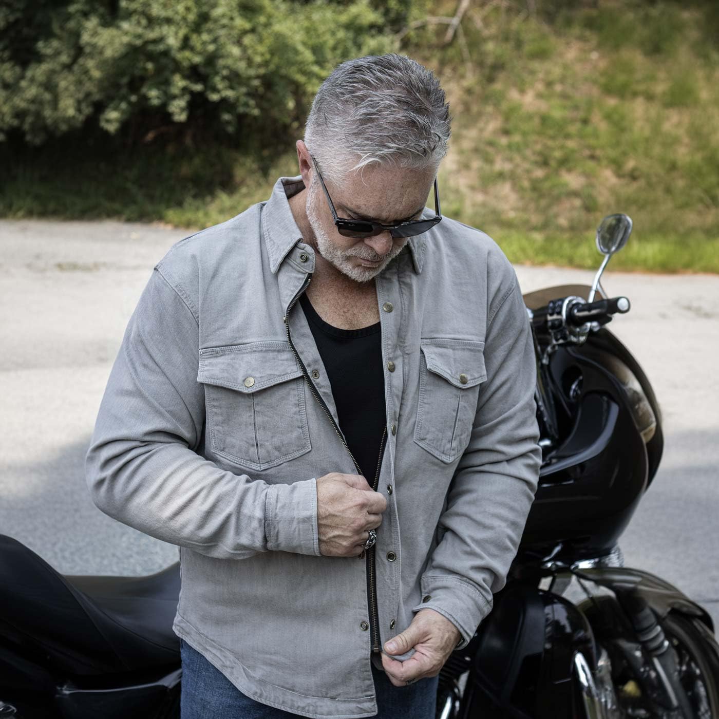 Milwaukee Leather Men's Long Sleeve Biker Shirt with CE Armor - Aramid Fiber Reinforced - X-Large - Motorcycle Riding & Protective Gear