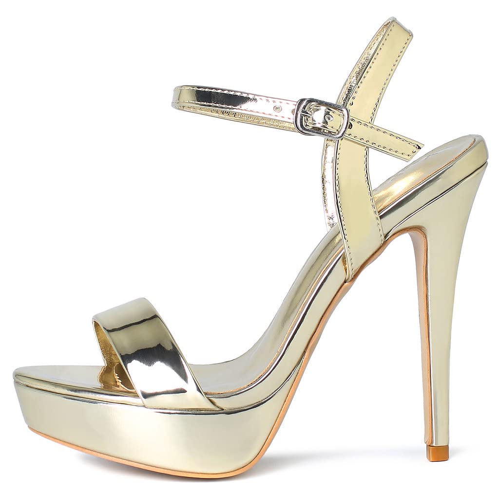 YooPrettyz Women's Strappy Stiletto Heel Sandals - Sexy Ankle Strap Party Pumps for Evening Dresses & Night Out | Perfect for Weddings, Club Wear, and Special Occasions