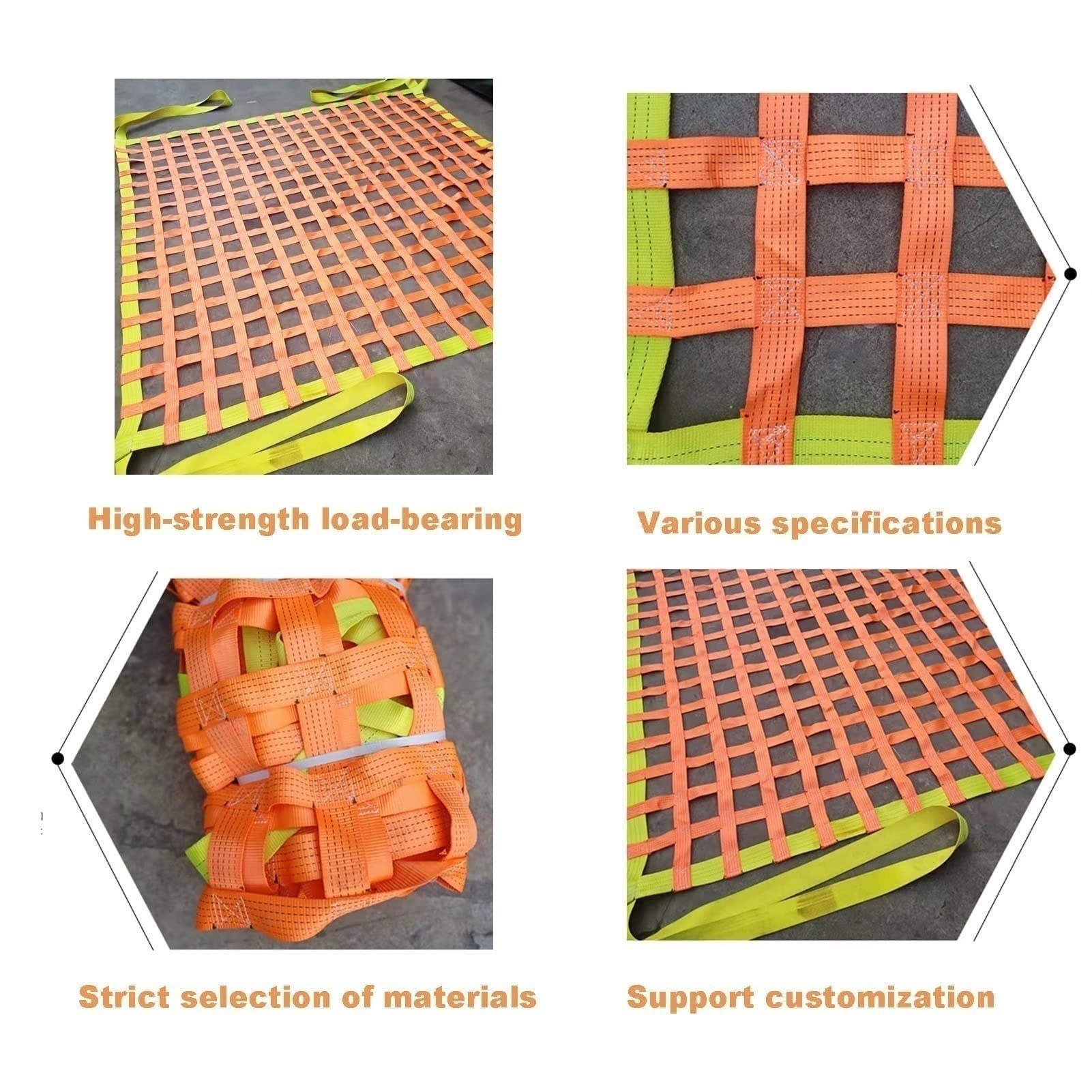 Heavy Duty Elastic Cargo Net - Polyester Lifting Hoisting Net for Luggage & Equipment | Secure Transport Protection | Ideal for Trucks, SUVs, Boats & Warehouse Storage