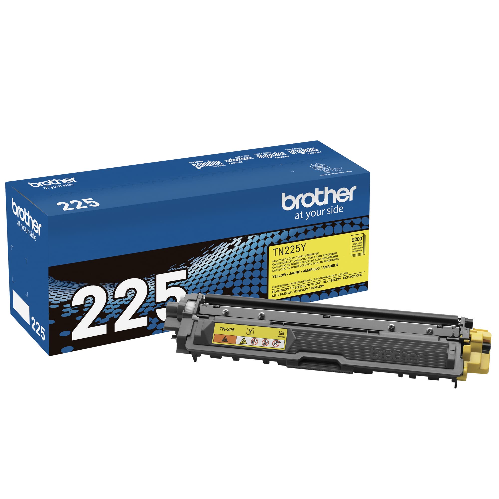 Brother TN225Y High Yield Yellow Toner Cartridge - Compatible with HL-L2300D, HL-L2305W, HL-L2320D Printers | Long-Lasting Printing for Office & Home Use