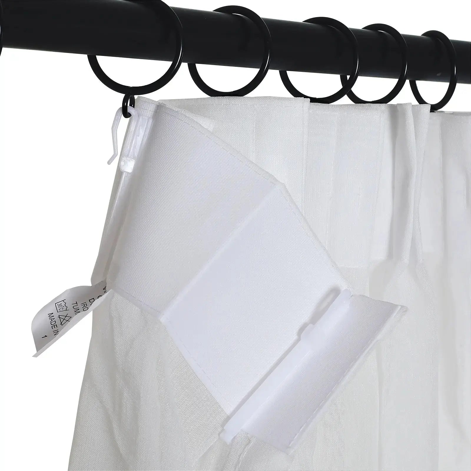 Florida Embossed White Semi-Sheer Pleated Curtains - Elegant Window Treatment for Living Room & Bedroom