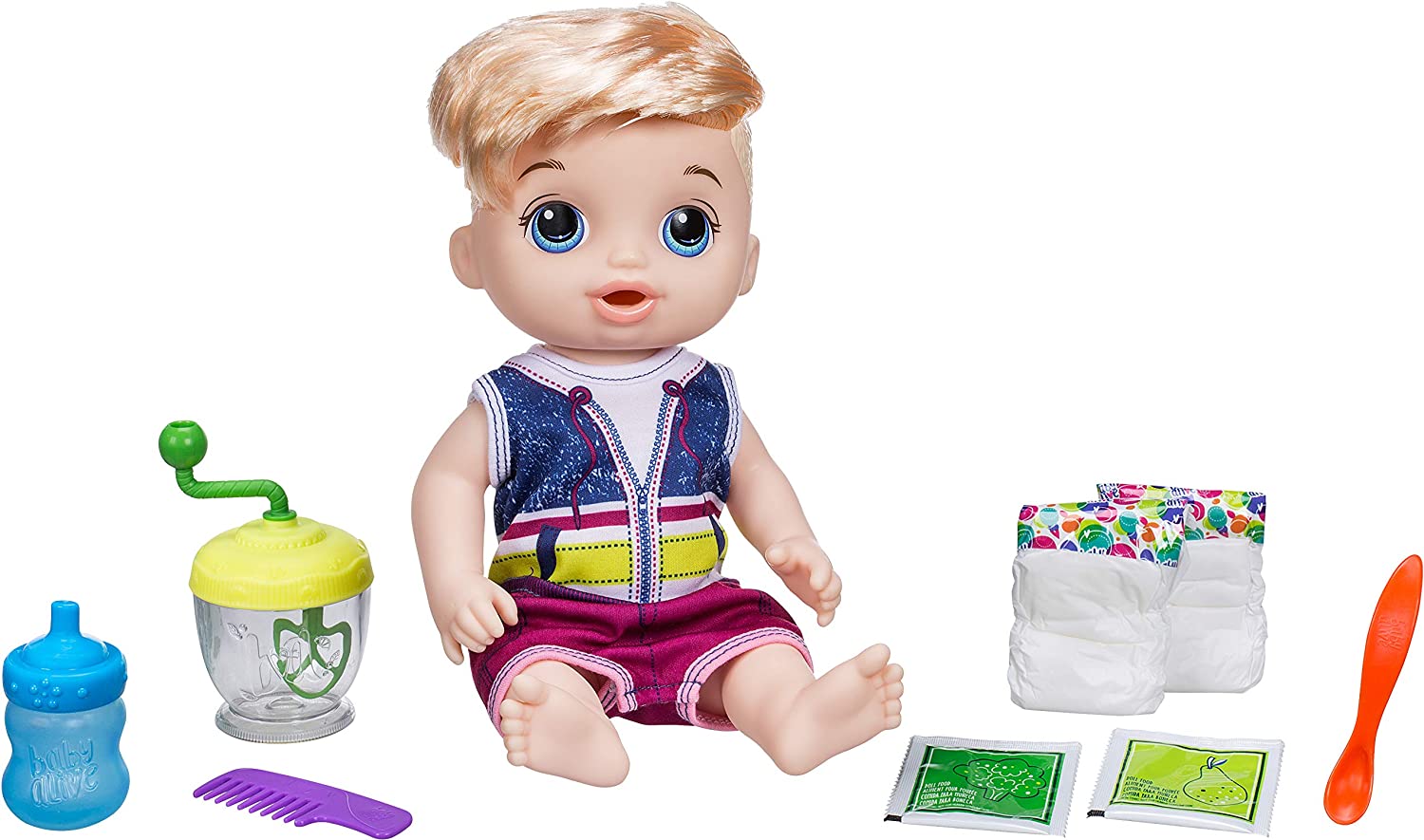Baby Alive Sweet Spoonfuls Blonde Baby Boy Doll - Interactive Feeding Toy for Toddlers & Kids - Perfect for Pretend Play, Role Play, and Birthday Gifts