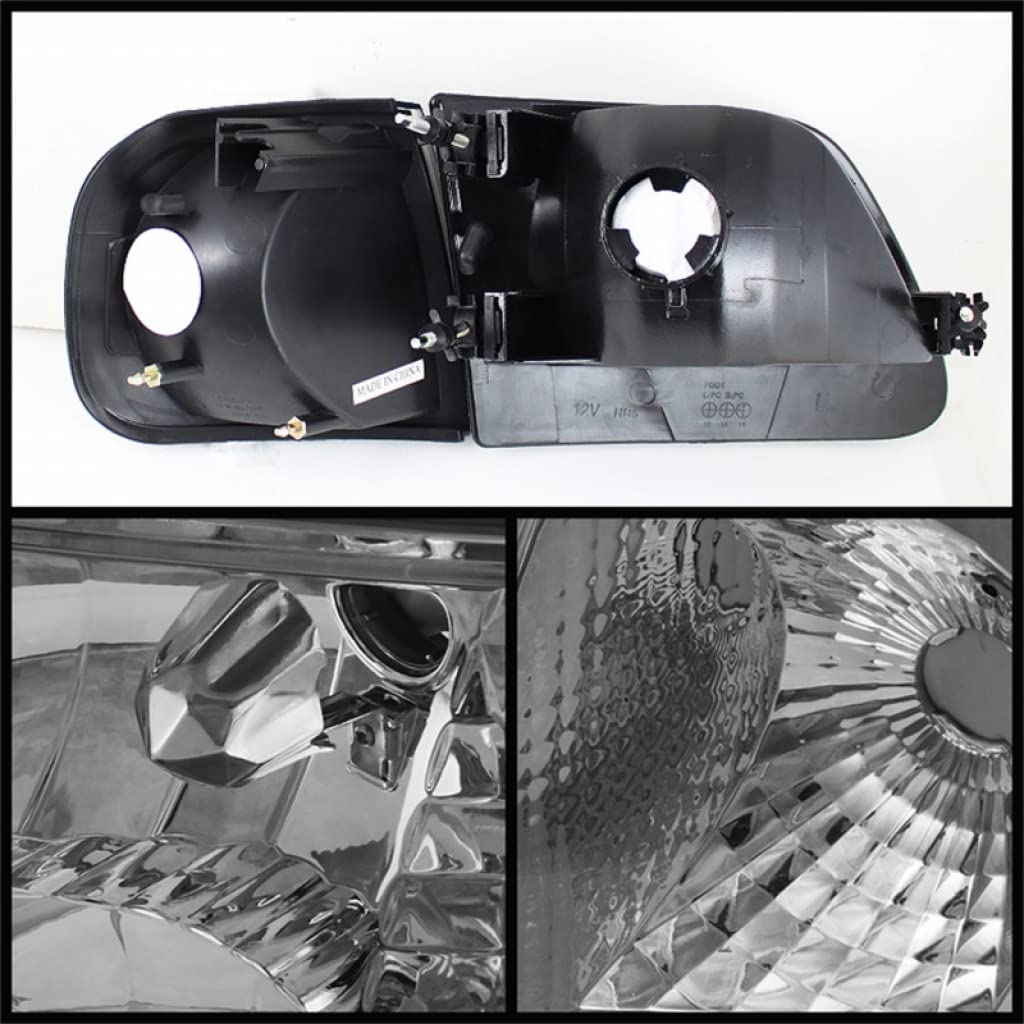 xTune Crystal Headlights Pair with Chrome Corner Lights for Ford Expedition 1997-2002 | Model 5070326 | Upgrade Your Truck's Style & Night Visibility