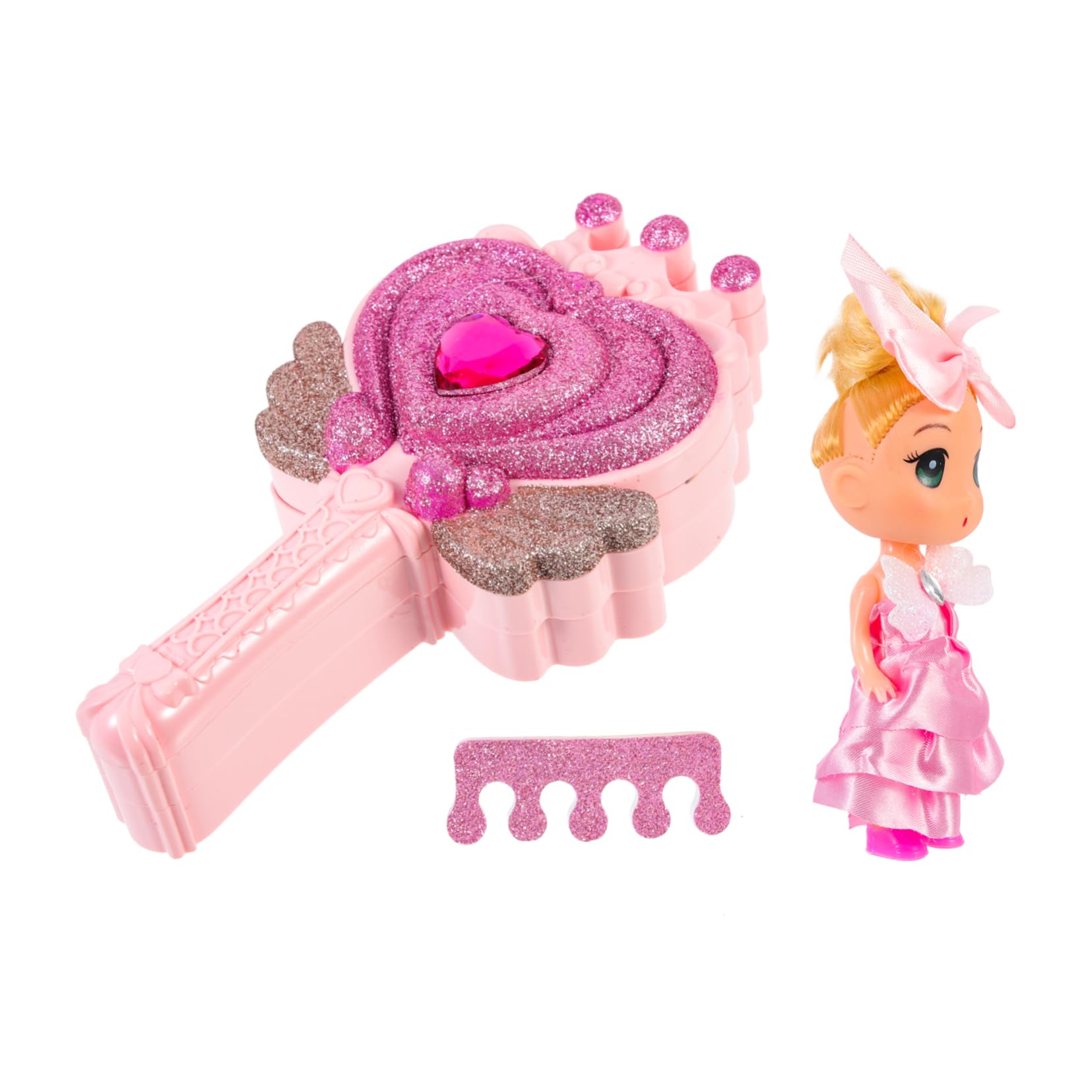 Vaguelly Washable Kids Makeup Toy Set - Non-Toxic Plastic Play Makeup Kit for Toddler Girls, Perfect Birthday Gift & Pretend Play Cosmetics (Pink) - Great for Dress-Up, Role Play & Birthday Parties
