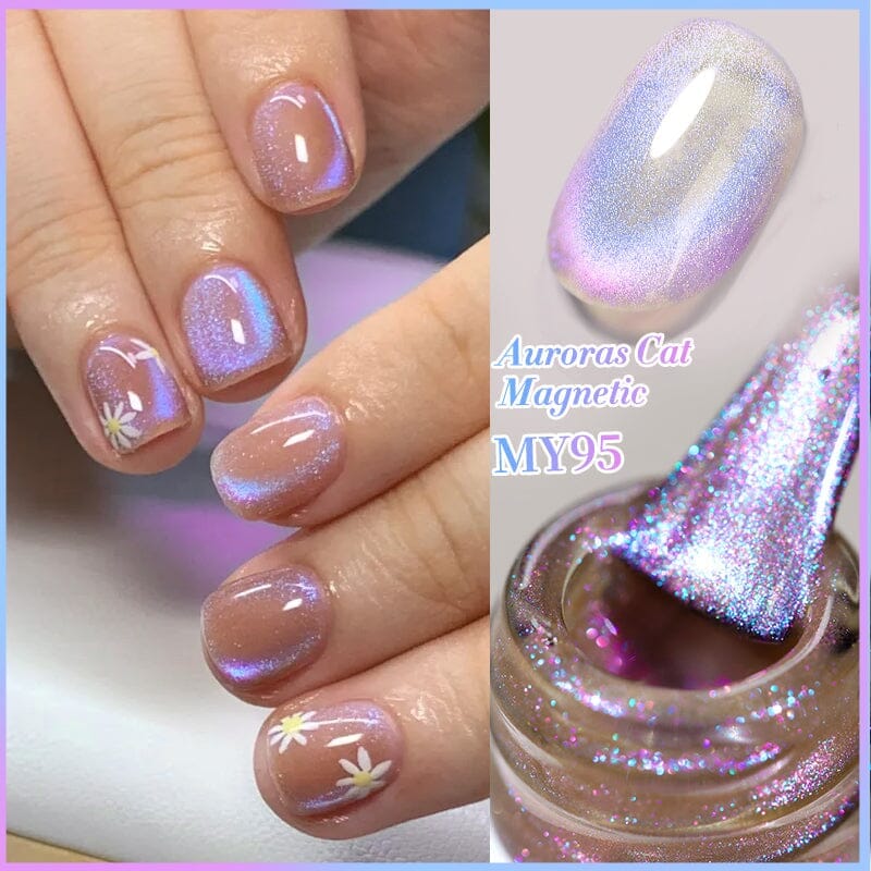Auroras Cat Magnetic Gel Polish MY95 Angel Tears 10ml - Long Lasting Nail Polish for Salon & Home Manicure - Perfect for Parties, Weddings & Special Occasions