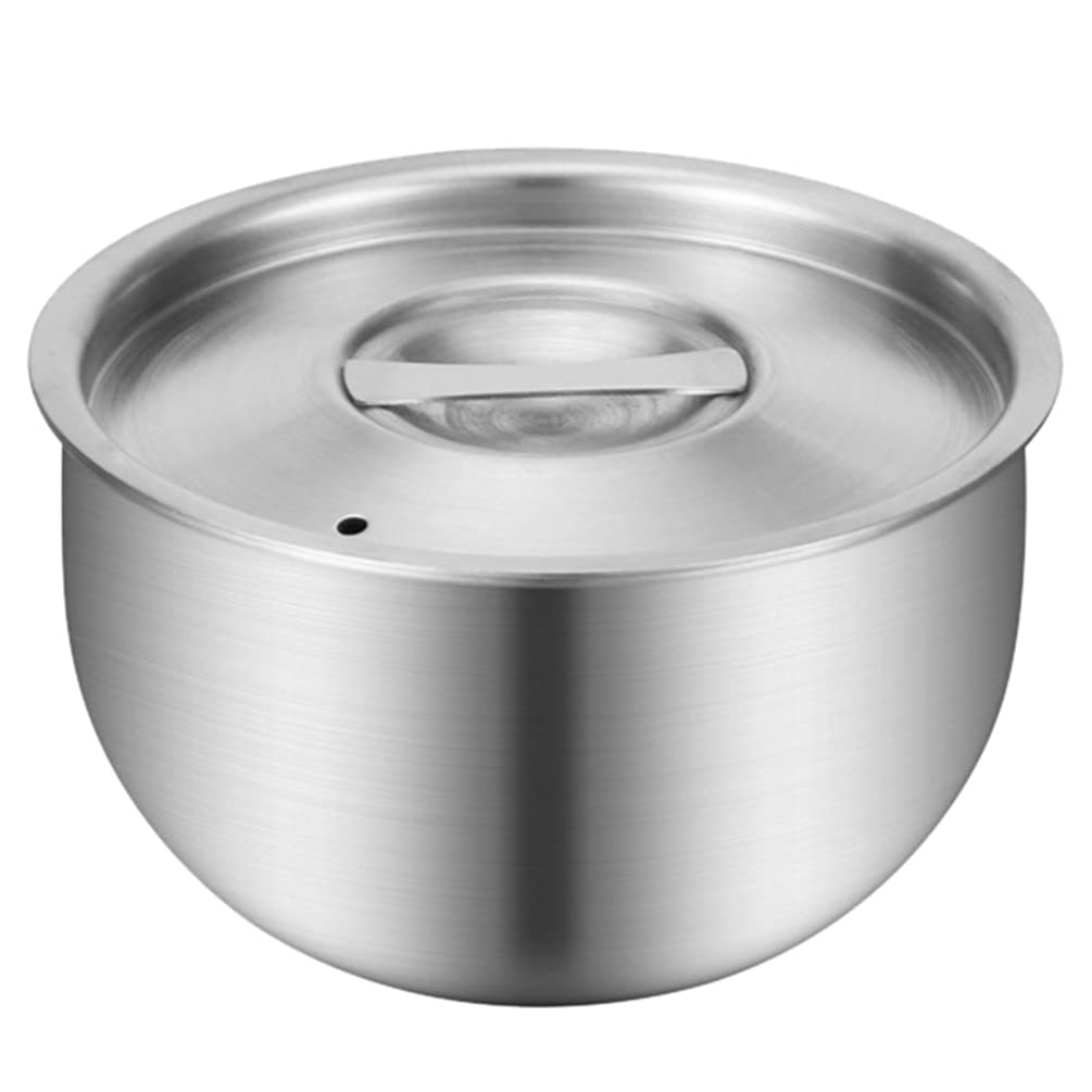 Yardwe Stainless Steel Mixing Bowl with Lid - Insulated Soup Bowl for Cereal, Ice Cream, Rice & Salad | Perfect for Kitchen, Picnics & Meal Prep (Silver)