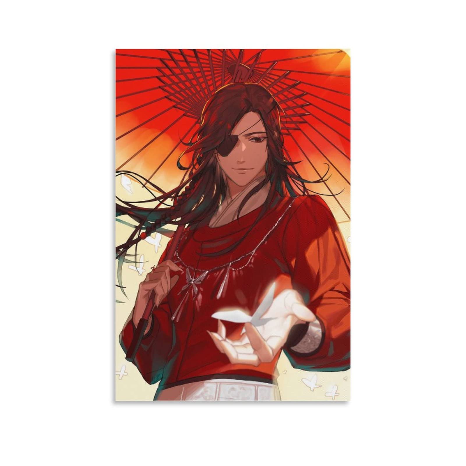 Heaven Official's Blessing Chinese Anime Poster - Hua Cheng Art Print, Canvas Wall Decor for Living Room & Bedroom, 8x12 Inches (20x30cm) - Perfect for Anime Fans, Gift Ideas & Home Aesthetic