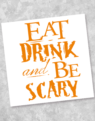 Eat Drink & Be Scary Halloween Beverage Napkins - 40 Count Party Napkins for Spooky Halloween Decorations & Beverage Serving