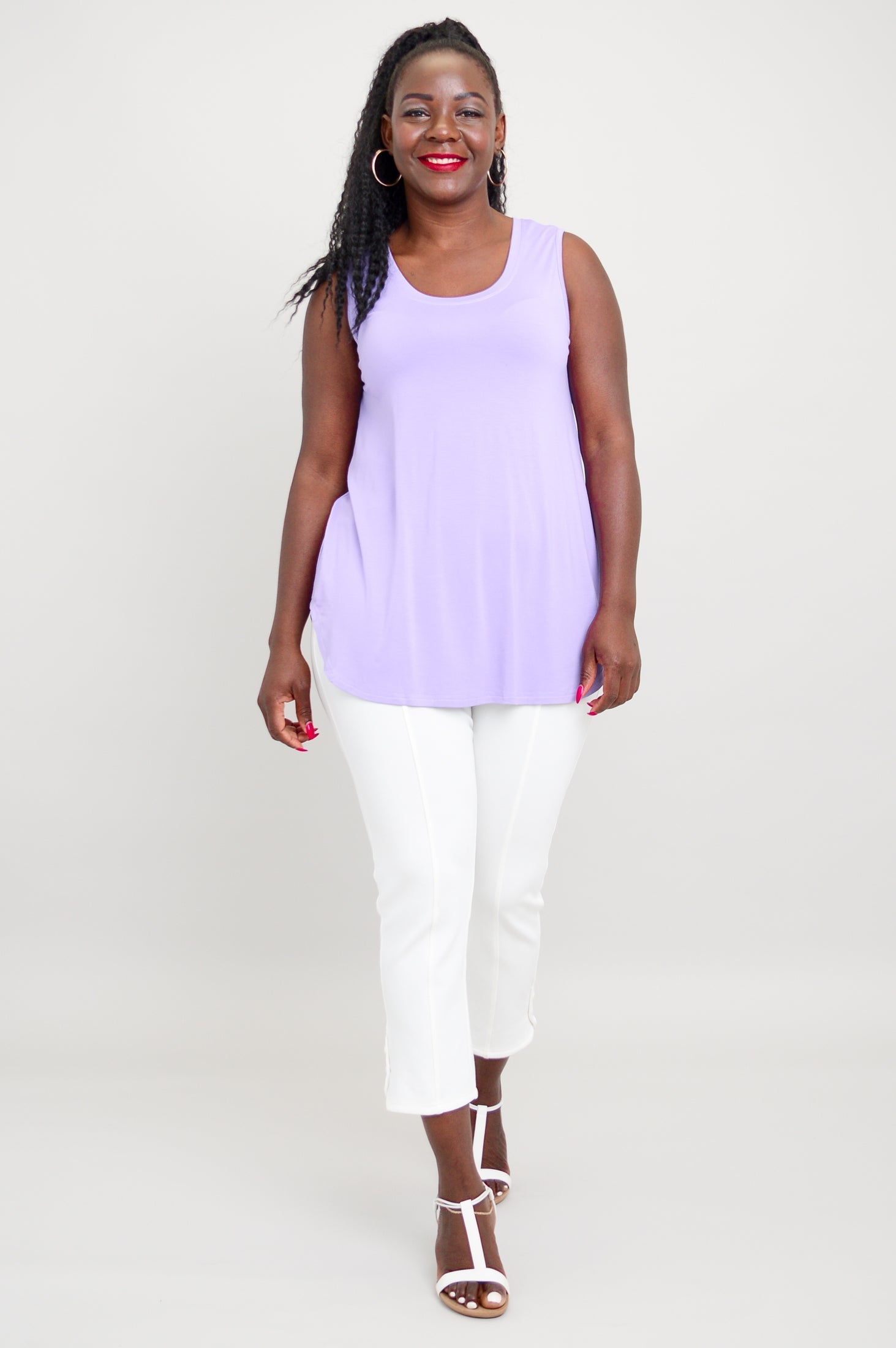 Stylish Jazz Tank Top in Lavender - Soft Bamboo Fabric for Women - Perfect for Yoga, Summer Outfits & Casual Wear