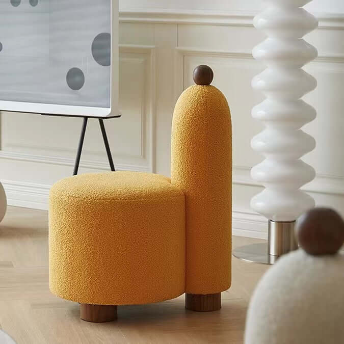 White Boucle Sherpa Tripod Accent Chair - Pink Boucle Sherpa Chair for Living Room, Bedroom & Office - Cozy Modern Seating for Home Decor