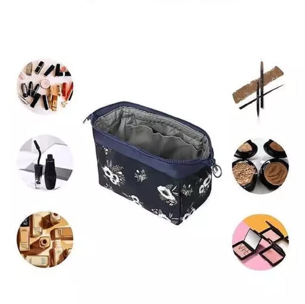 DOCAT Women's Makeup Pouch & Toiletry Organizer Bag - Cosmetic Jewelry Travel Case with Olive Floral Design - Perfect for Travel, Gym, and Daily Essentials Storage