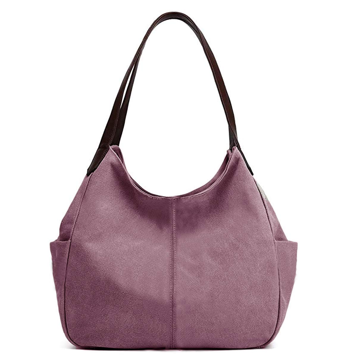 Hiigoo Women's Cotton Canvas Tote Bag with Multiple Pockets - Stylish Shoulder Bag for Work, Travel & Shopping - Durable & Spacious Handbag for Everyday Use