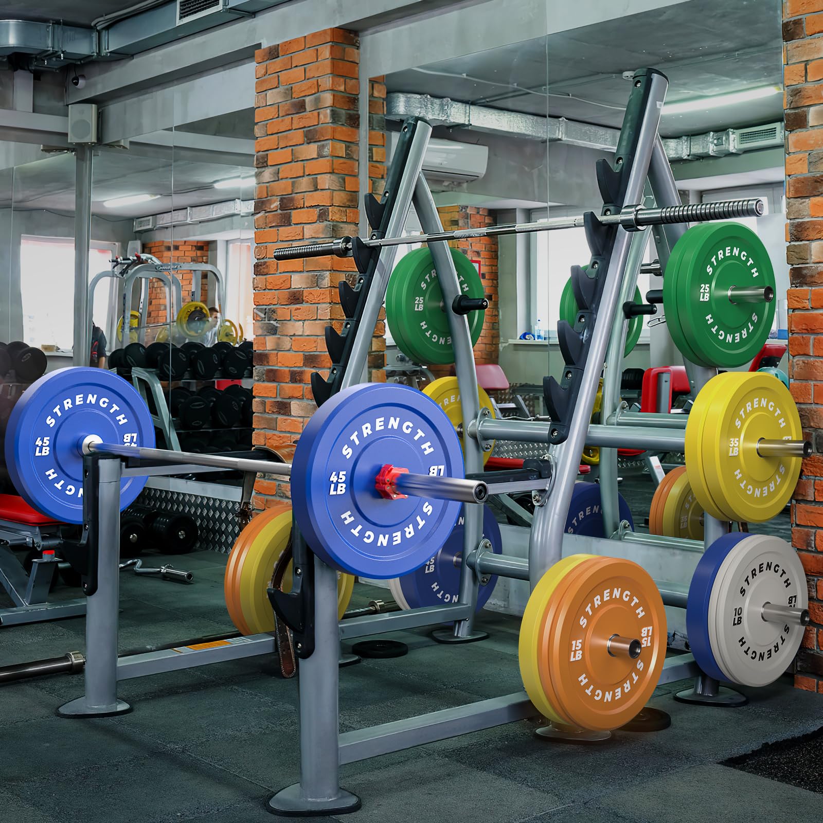 Premium Color-Coded Rubber Bumper Plates Set - 2 Inch Olympic Weight Plates for Home Gym, CrossFit & Strength Training - Perfect for Deadlifts, Squats & Powerlifting Workouts