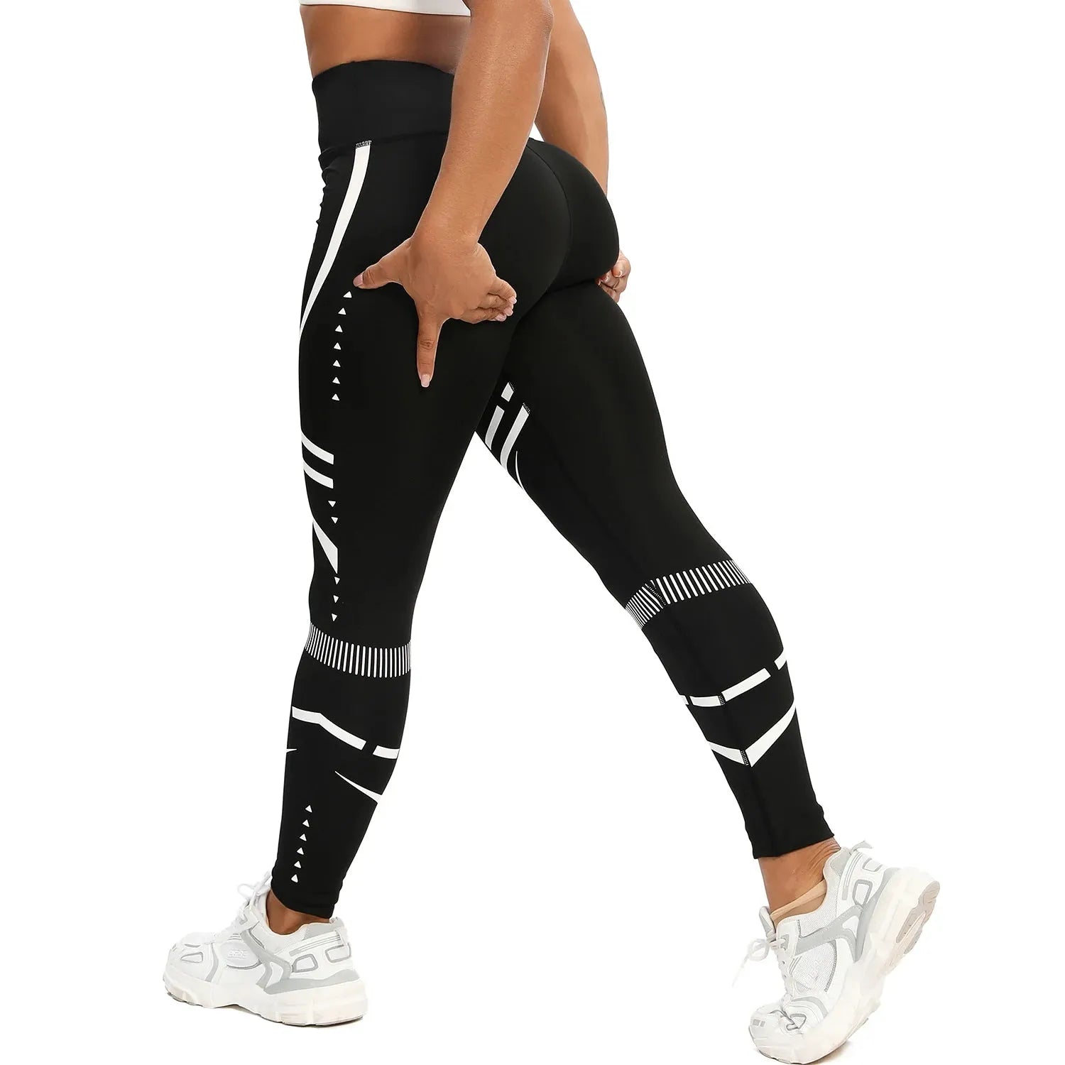 Women's High Waist Seamless Yoga Pants - Geo Pattern Fitness Leggings for Running, Gym & Workout | Breathable Sports Tights for Yoga, Pilates & Active Lifestyle